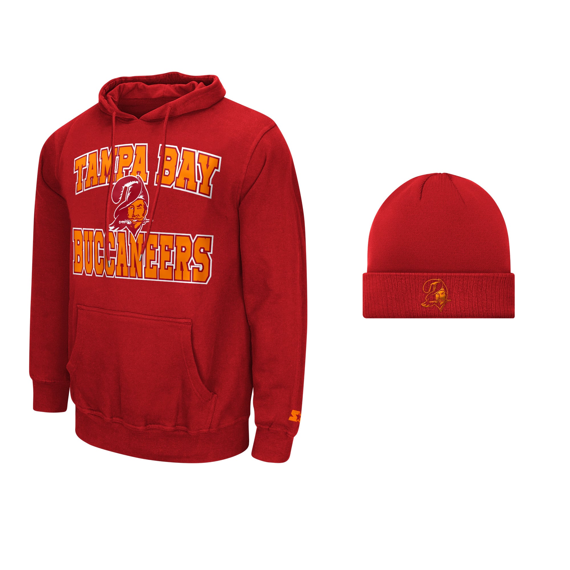 Ensemble sweat à capuche et bonnet revers Starter rouge Tampa Bay Buccaneers pour homme