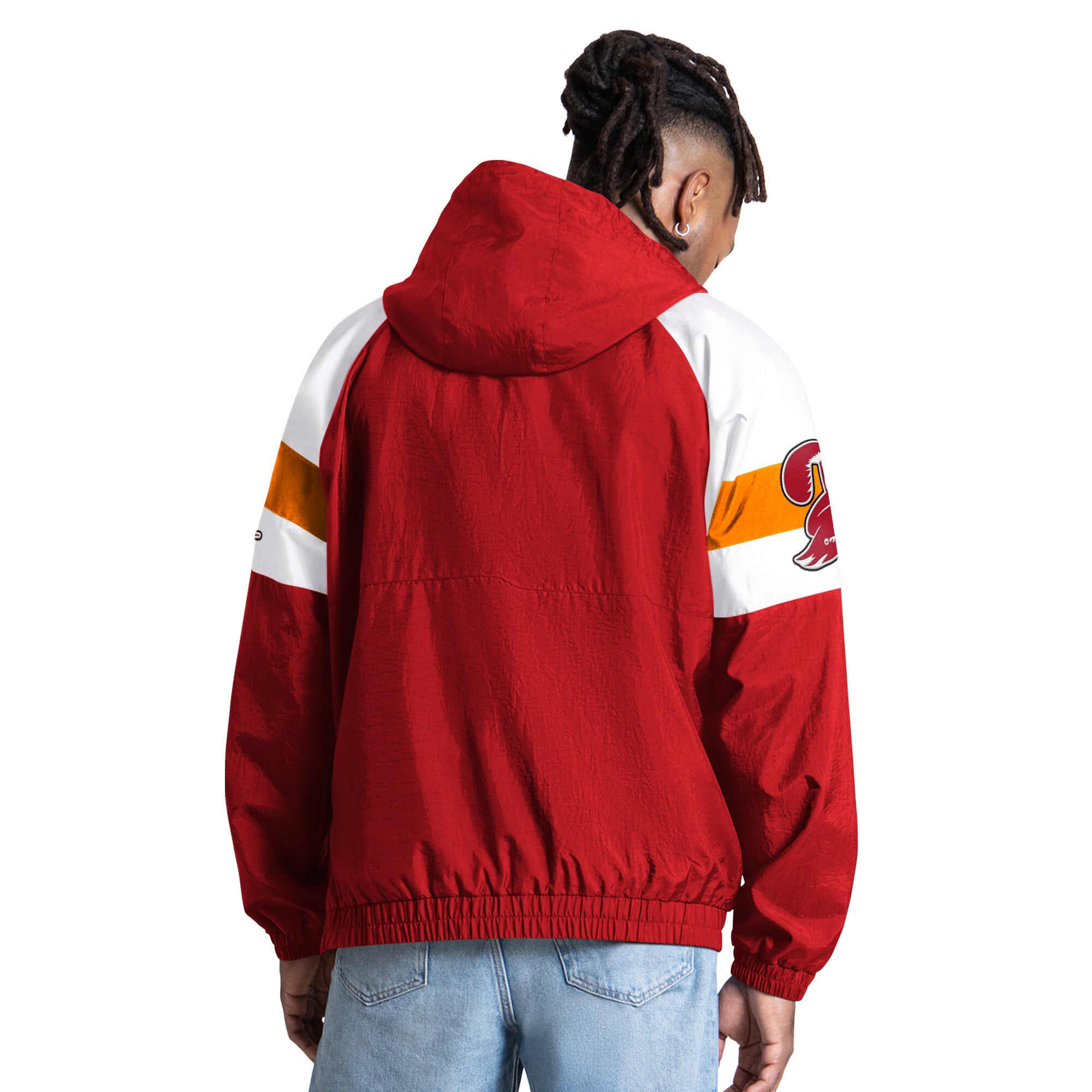 Veste Starter rouge Tampa Bay Buccaneers Street Cut Retro Logo à demi-zip pour homme