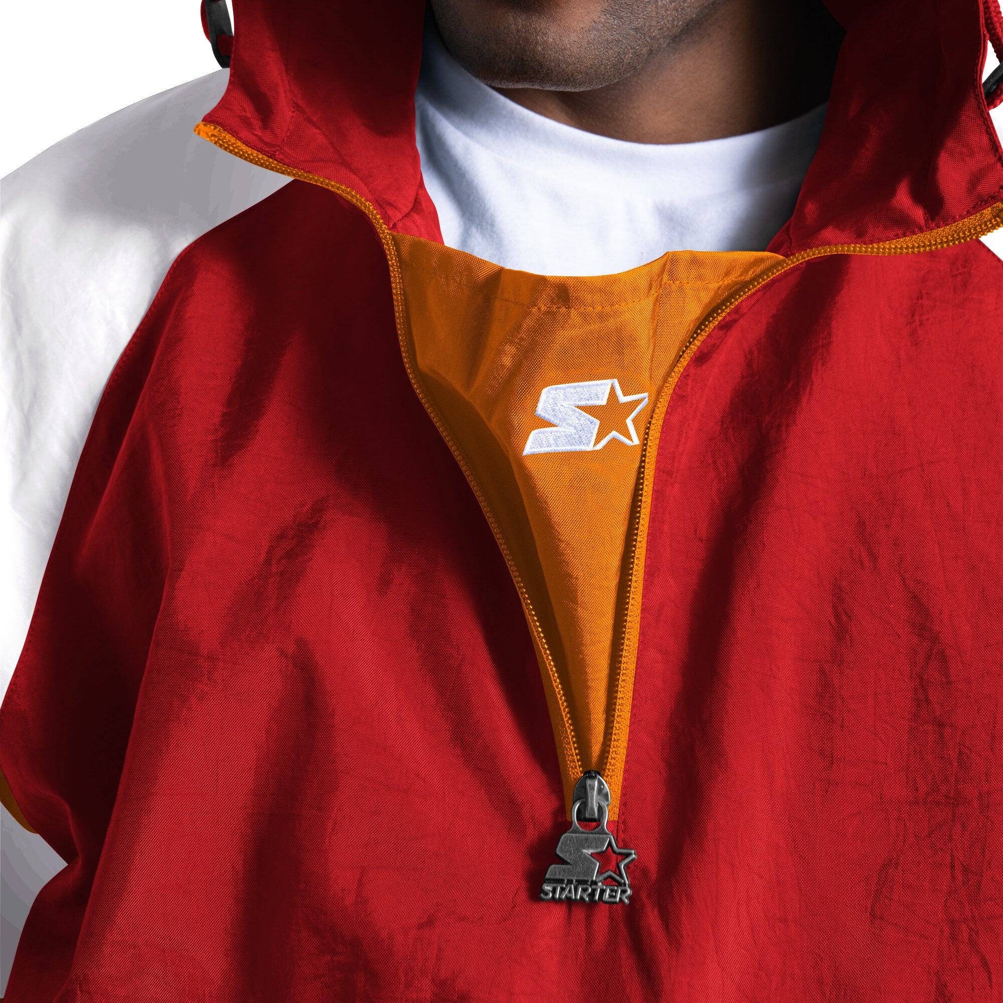 Veste Starter rouge Tampa Bay Buccaneers Street Cut Retro Logo à demi-zip pour homme