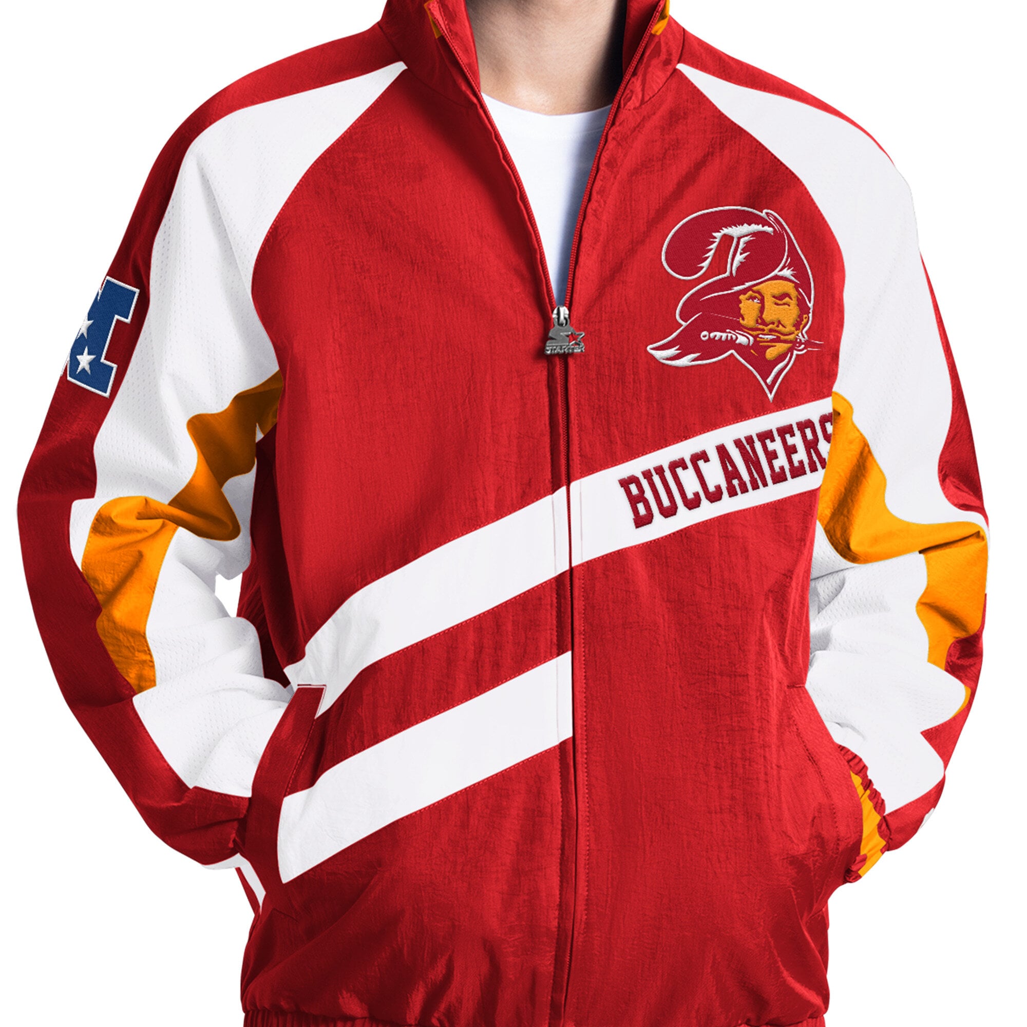 Men's Starter Red Tampa Bay Buccaneers Tip Off Retro Full-Zip Jacket