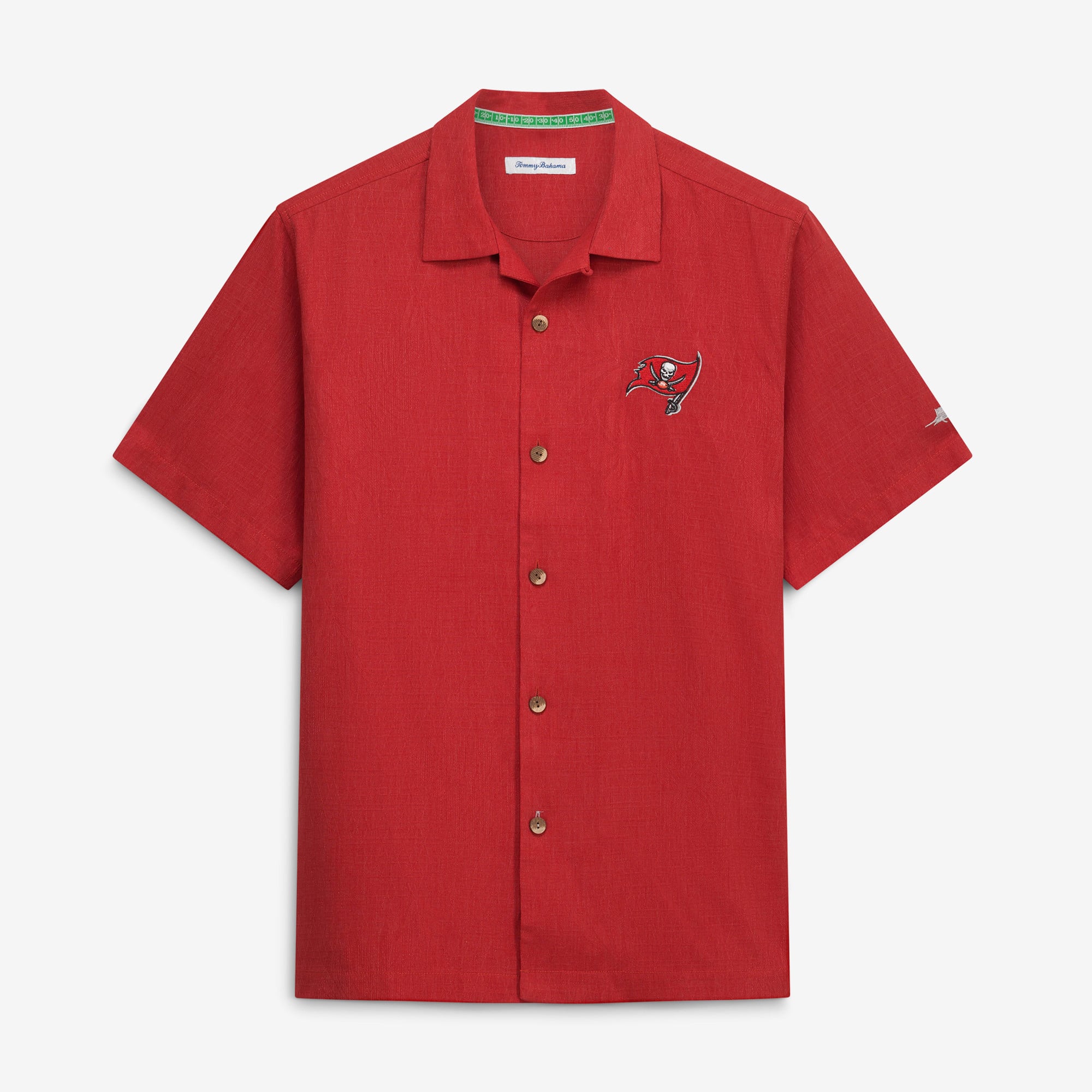 Chemise boutonnée Tommy Bahama rouge Tampa Bay Buccaneers Endzone Paradise IslandZone pour homme