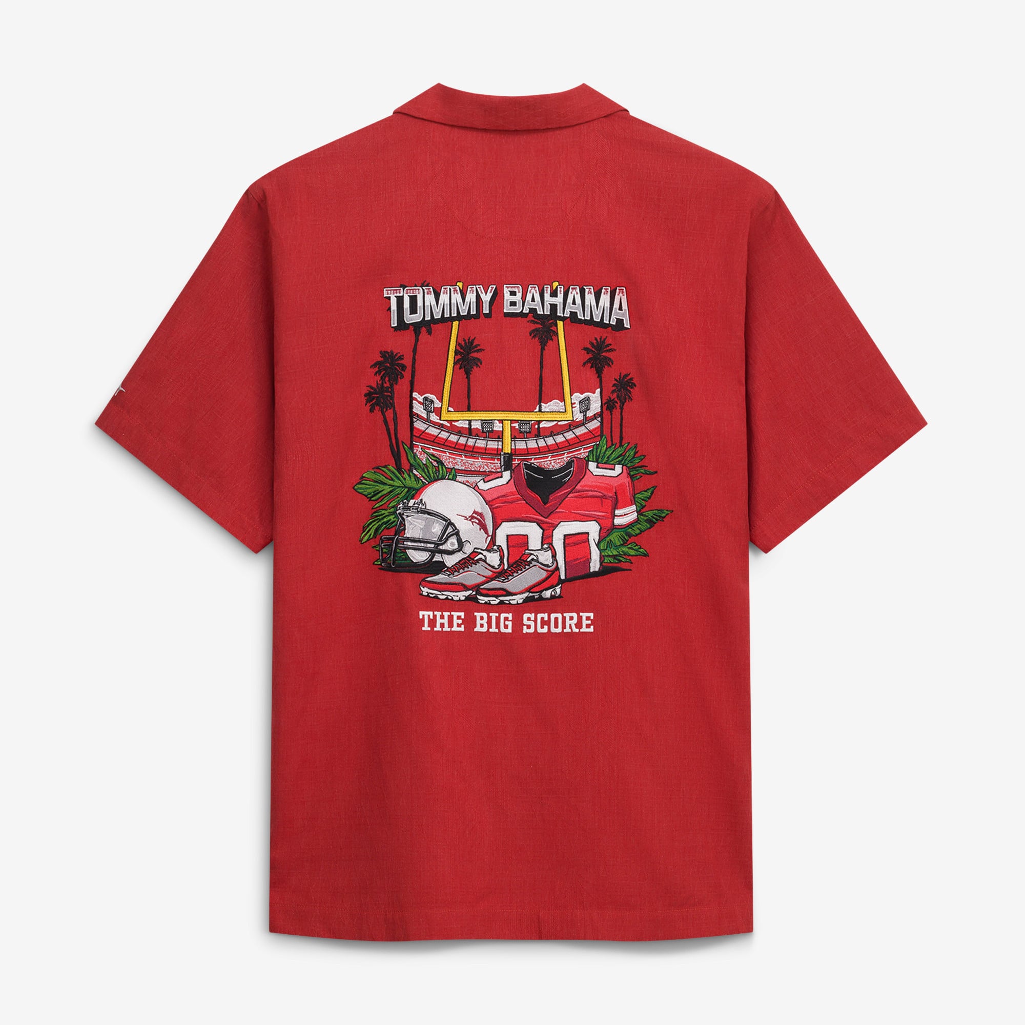 Chemise boutonnée Tommy Bahama rouge Tampa Bay Buccaneers Endzone Paradise IslandZone pour homme