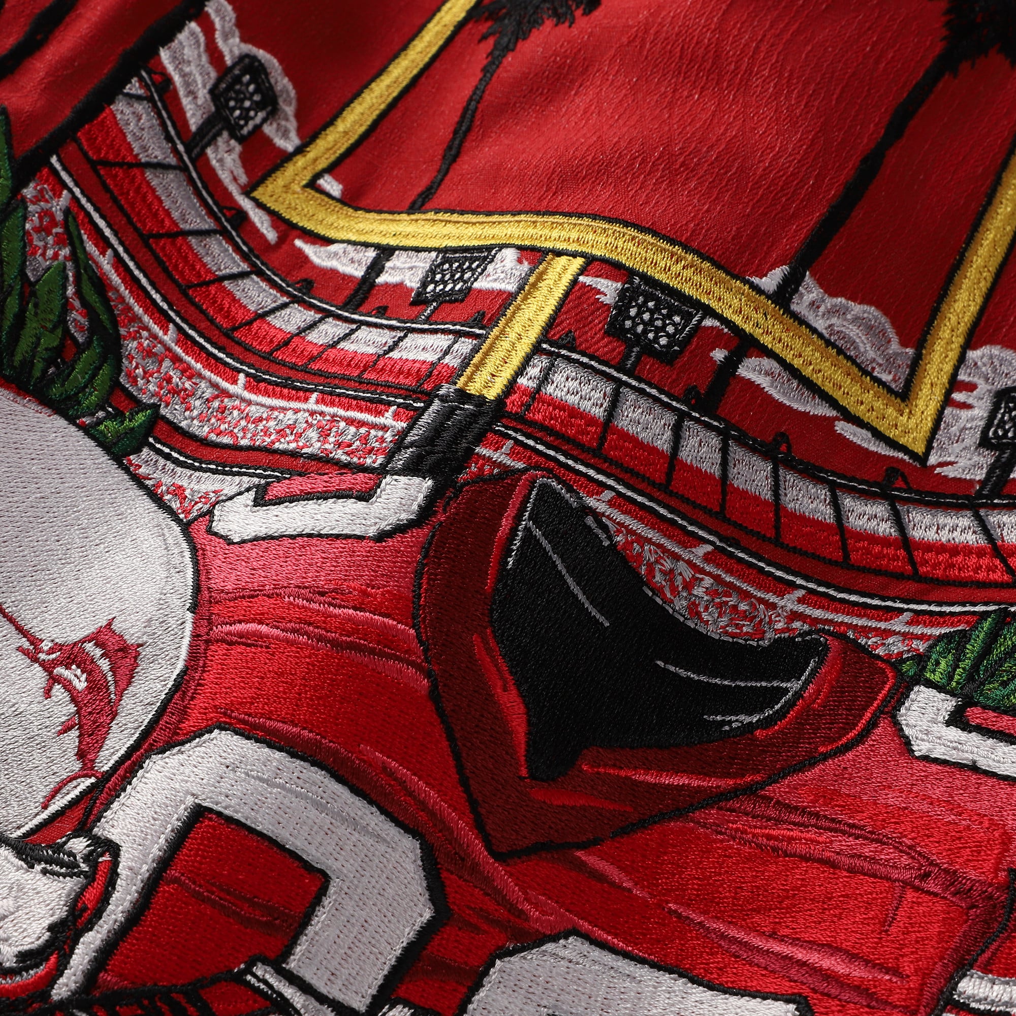 Chemise boutonnée Tommy Bahama rouge Tampa Bay Buccaneers Endzone Paradise IslandZone pour homme
