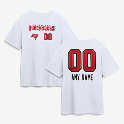 Tampa Bay Buccaneers  Touchdown Wordmark Personalized Name & Number T-Shirt - White