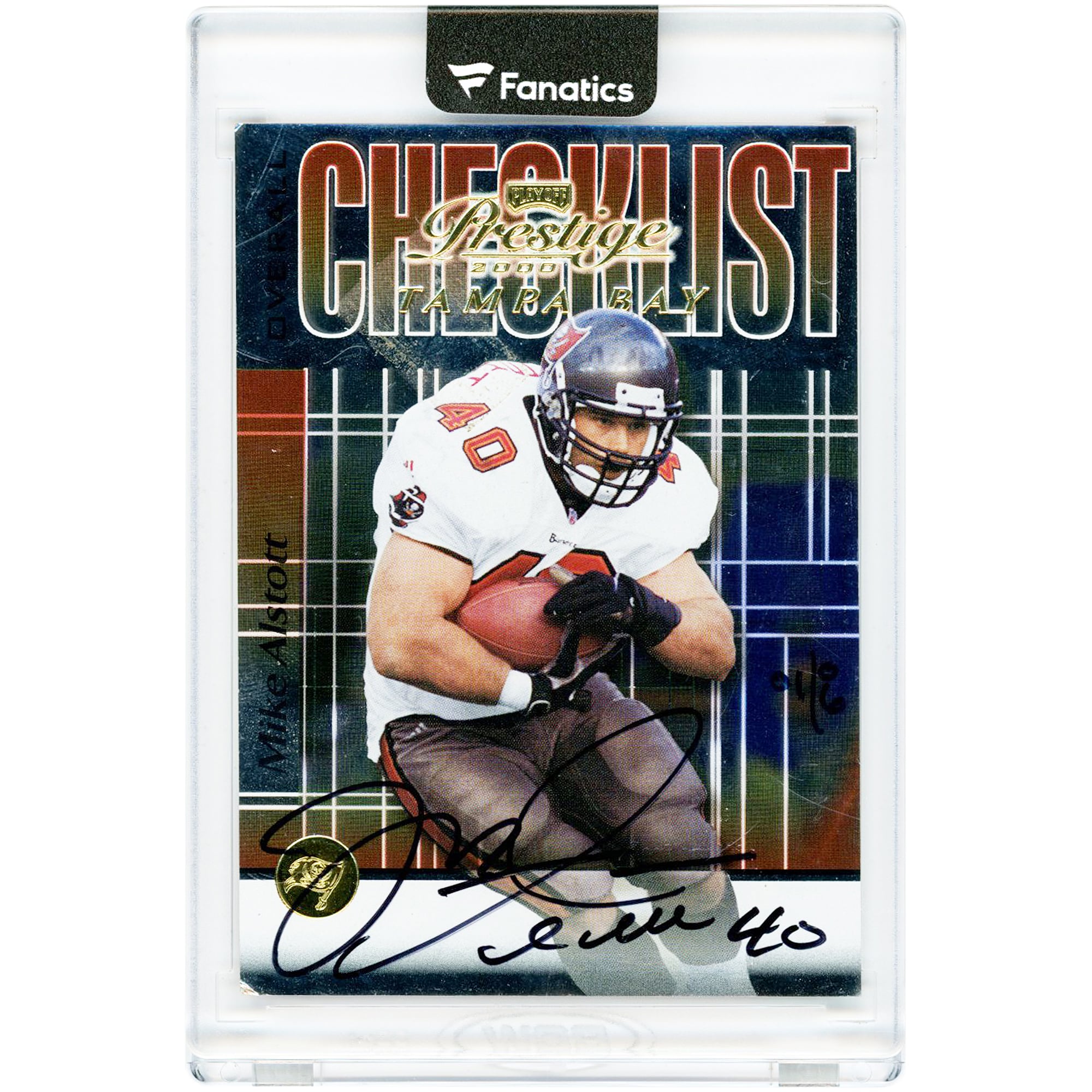 Mike Alstott Tampa Bay Buccaneers Autographed 2000 Playoff Prestige Overall Checklist Honor Roll #CL91 #1/6 Card