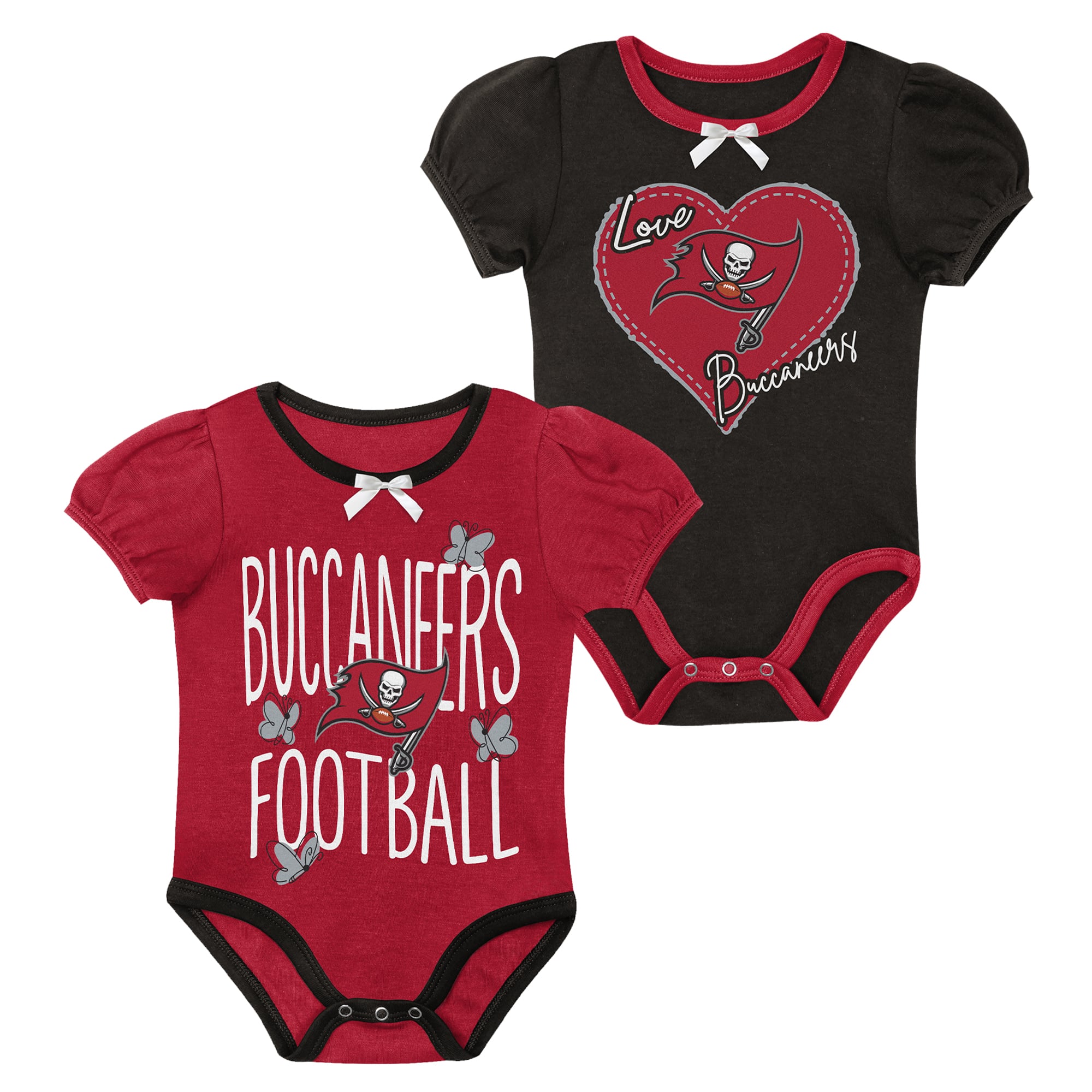 Ensemble body deux pièces Outerstuff rouge/étain Tampa Bay Buccaneers Star Power pour nouveau-né et nourrisson