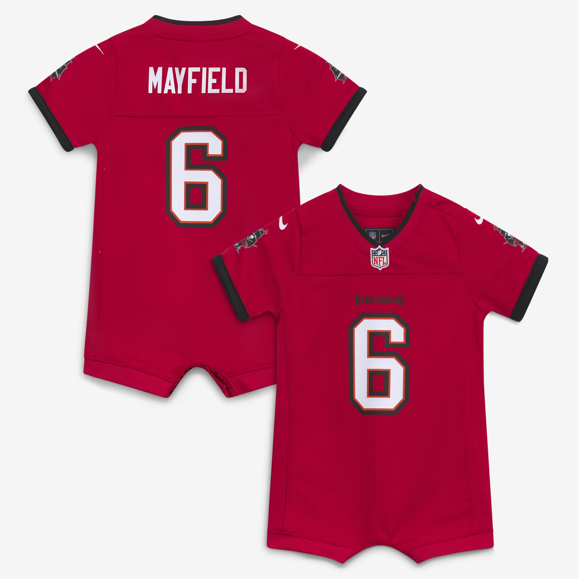 Combinaison de match Nike Baker Mayfield rouge Tampa Bay Buccaneers pour nouveau-né