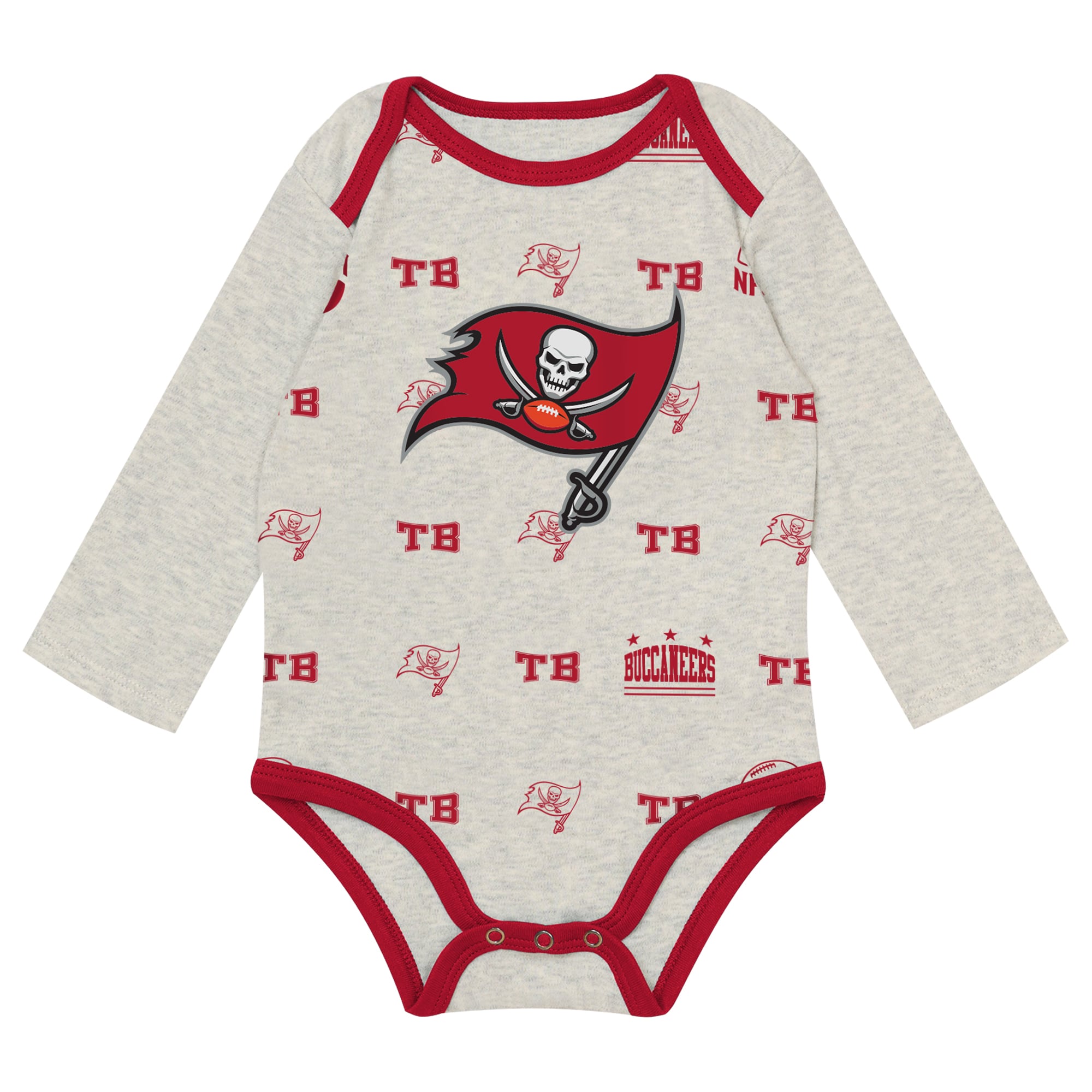 Ensemble pantalon et bonnet 3 pièces Huddles & Giggles Tampa Bay Buccaneers pour nouveau-né Outerstuff, gris chiné