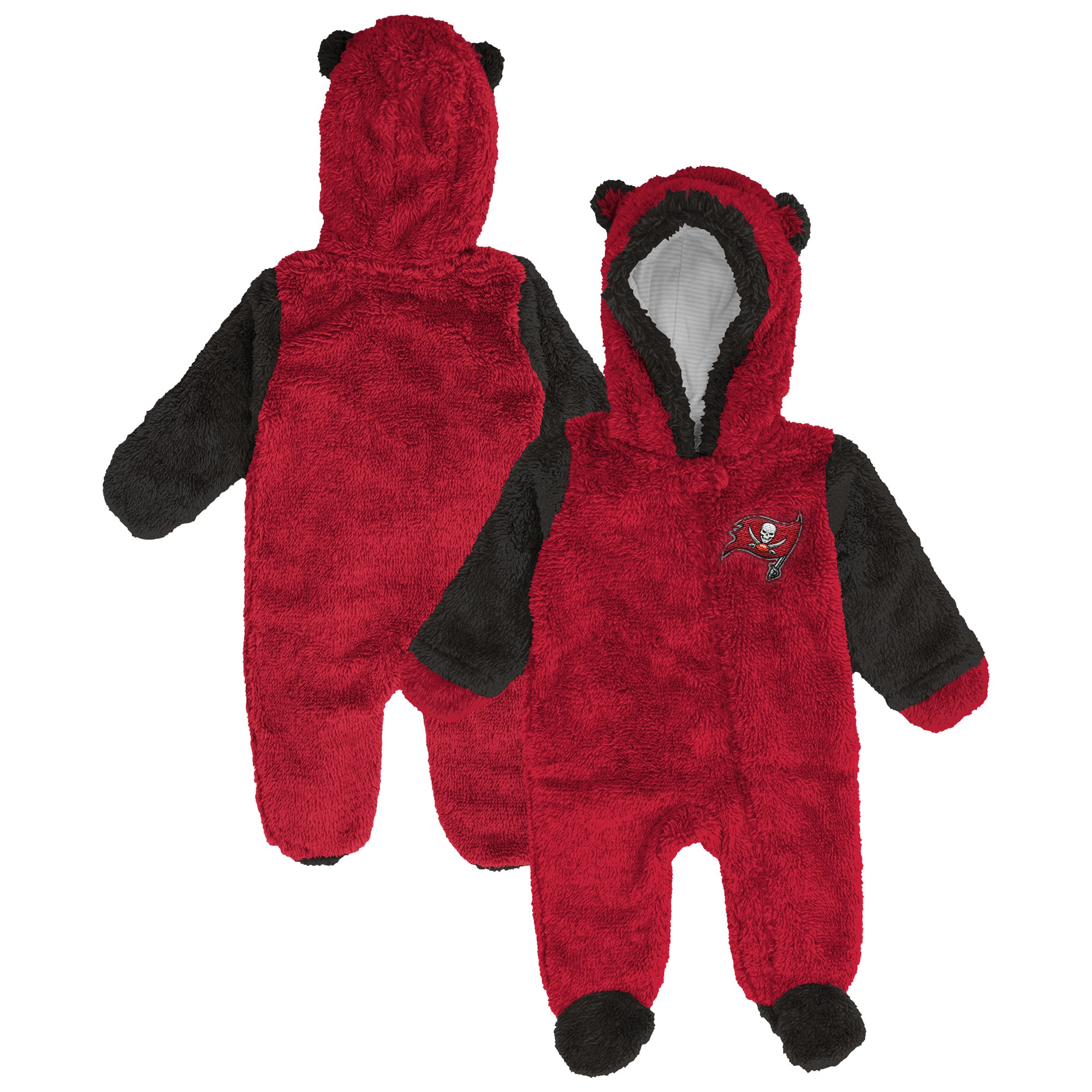 Combinaison pyjama en polaire rouge Tampa Bay Buccaneers pour nouveau-né Outerstuff avec fermeture éclair intégrale