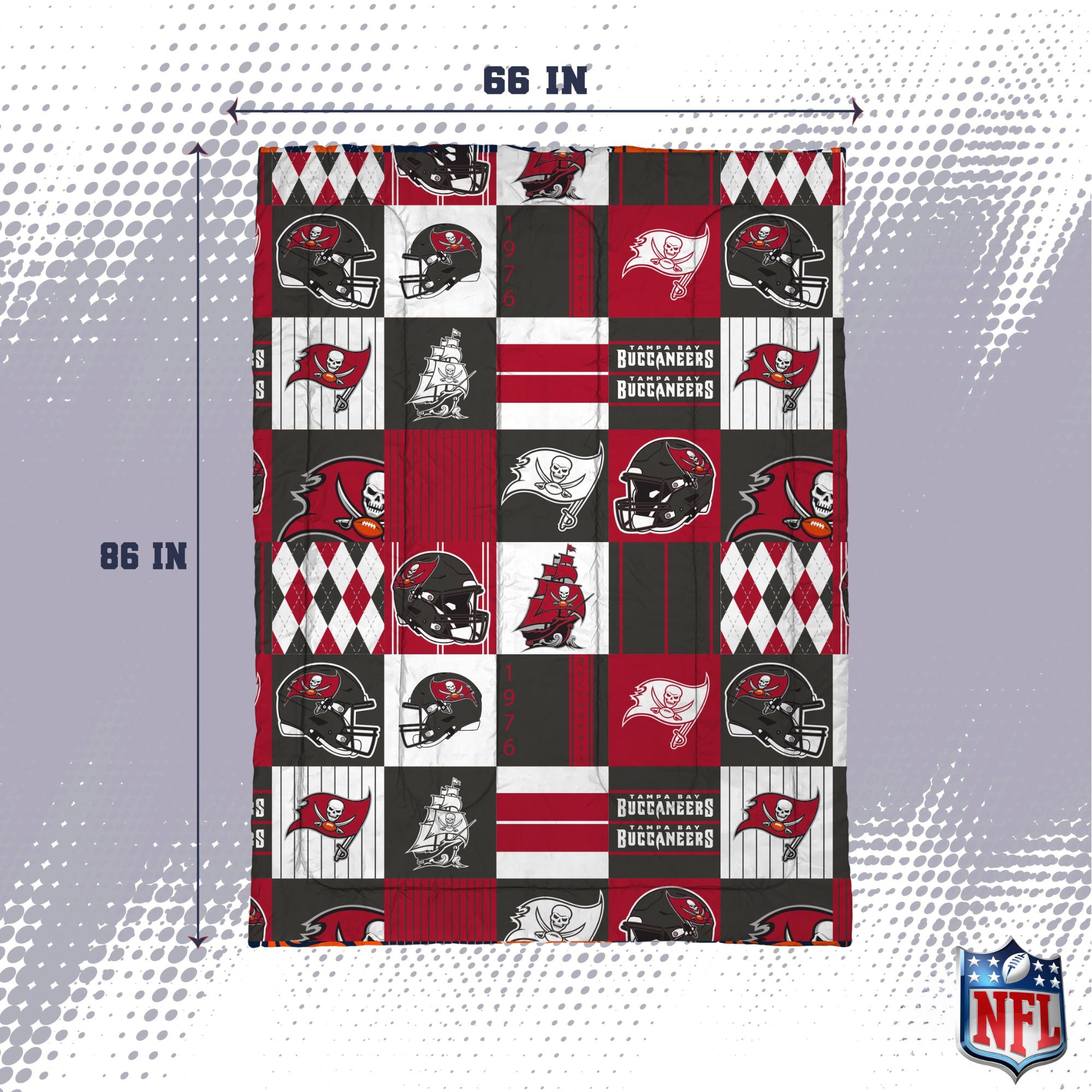 Pegasus Tampa Bay Buccaneers Patchwork Plaid Two-Piece Twin/Twin XL Bed in a Bag Set