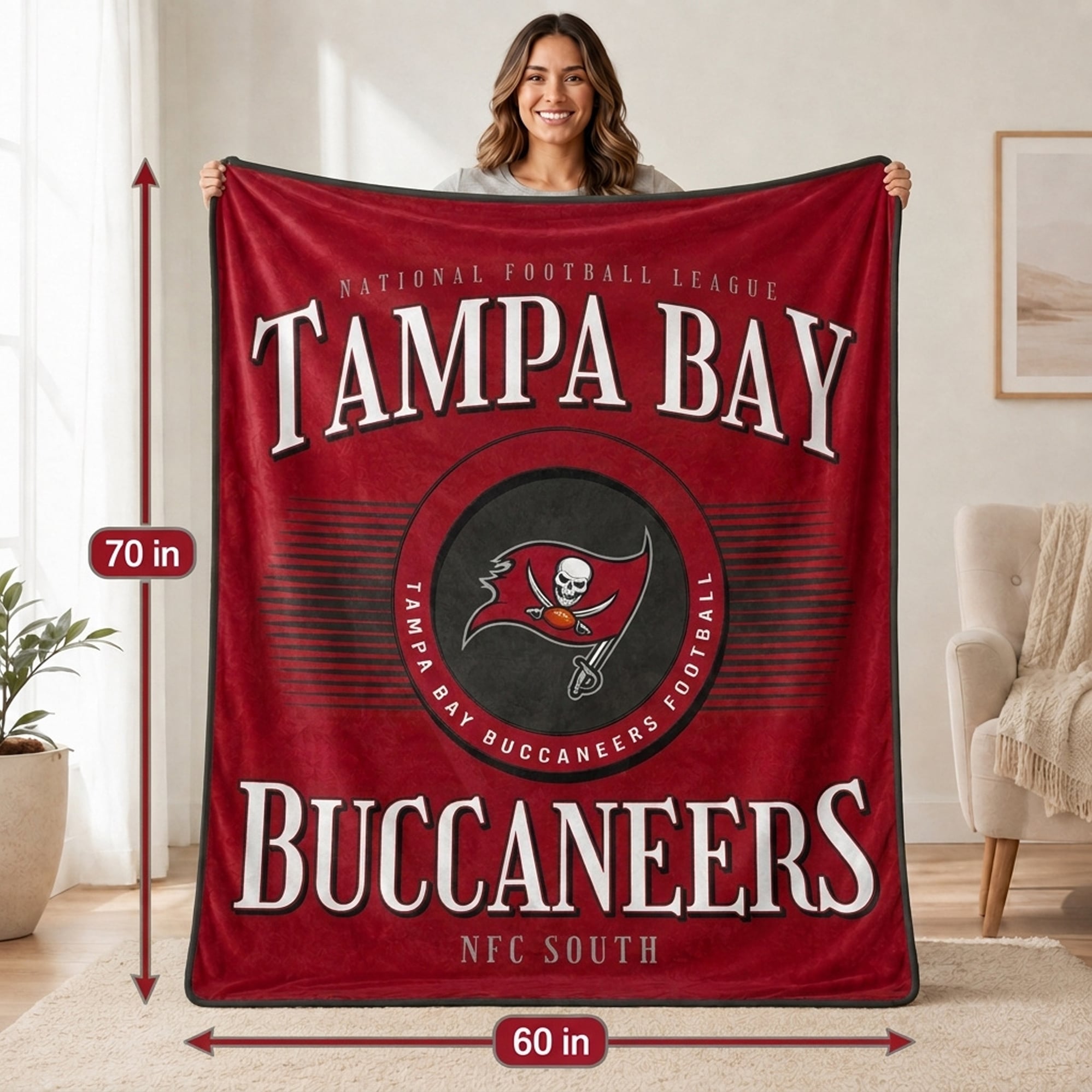 Couverture Pegasus Tampa Bay Buccaneers Spotlight Arch 60" x 70" ultra douce