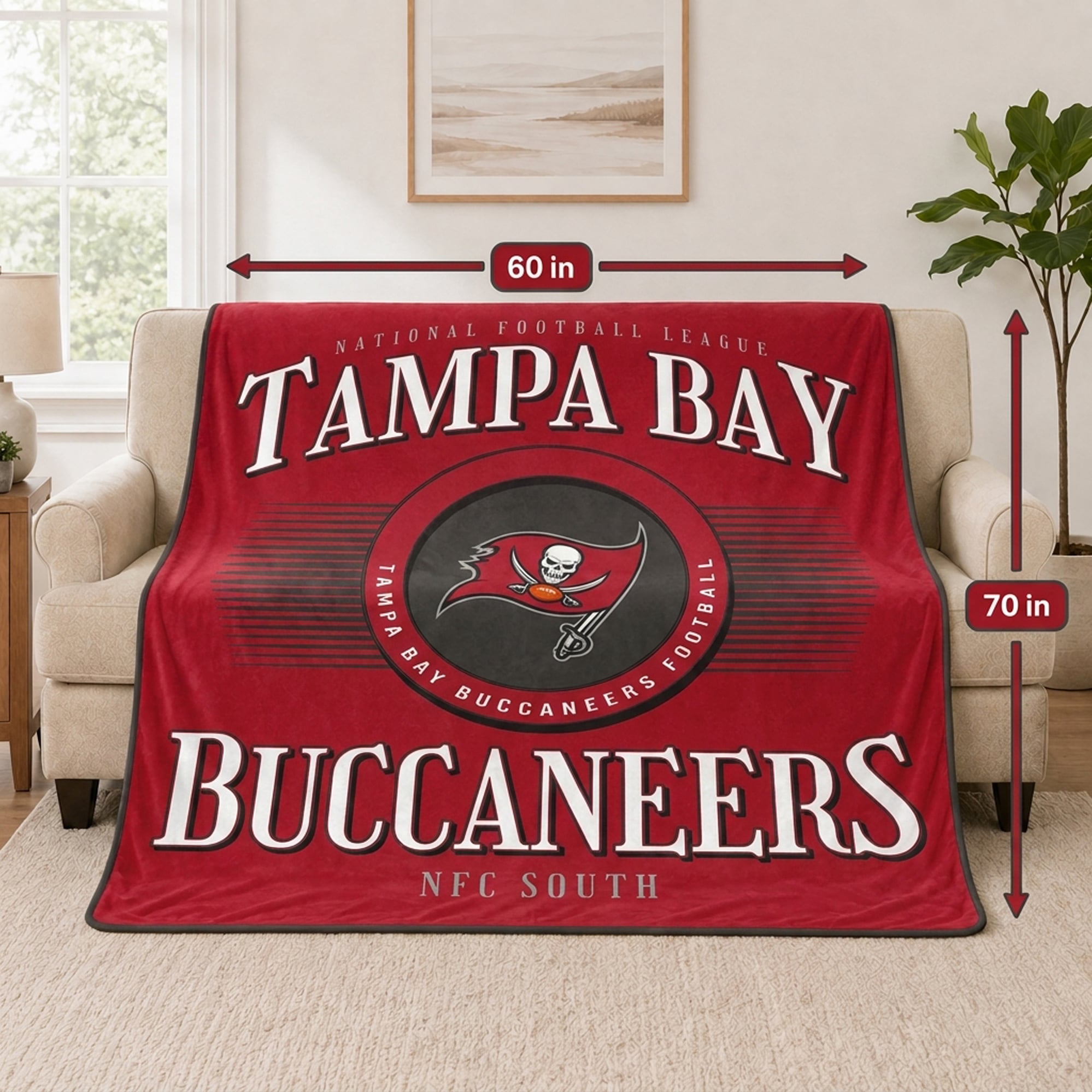 Couverture Pegasus Tampa Bay Buccaneers Spotlight Arch 60" x 70" ultra douce