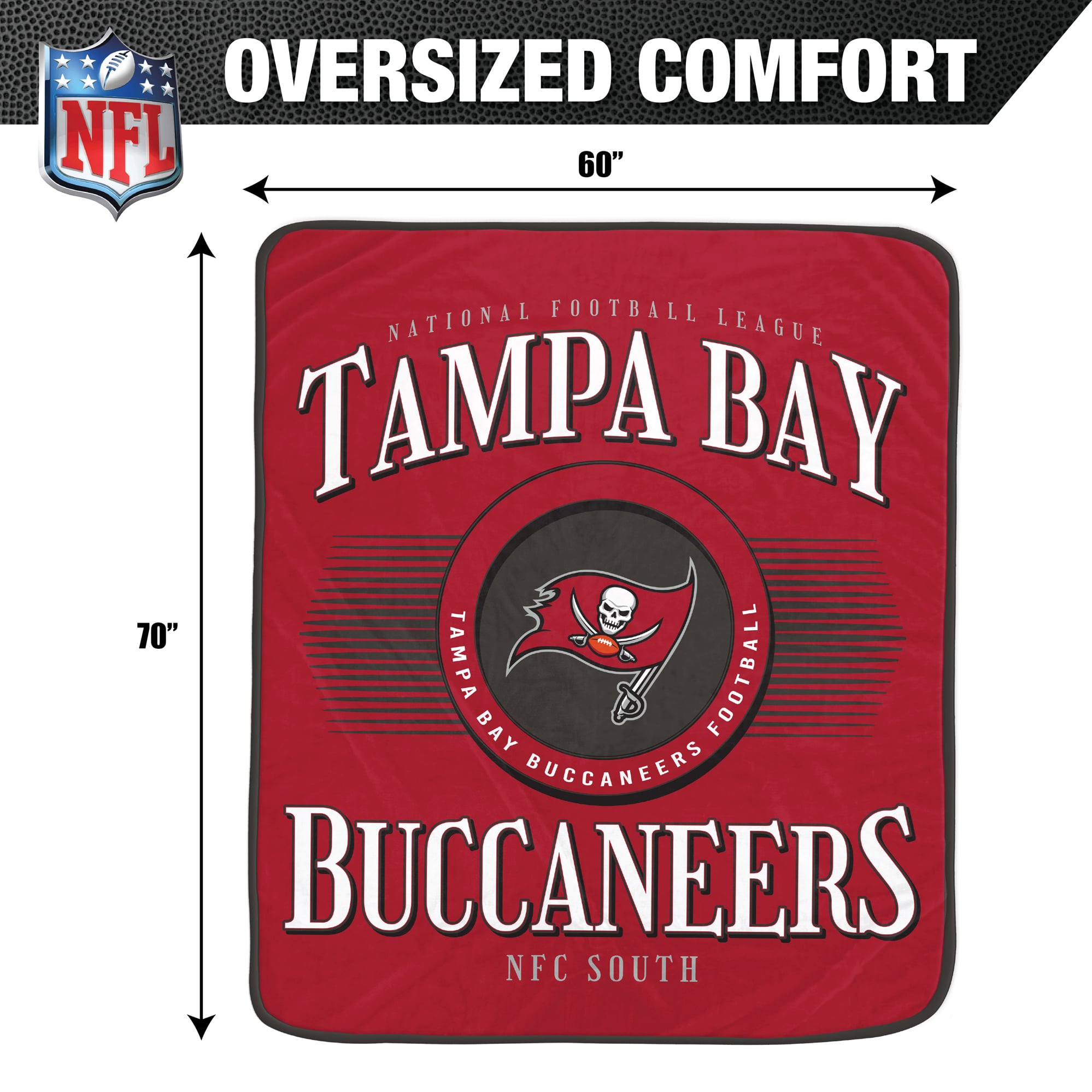 Couverture Pegasus Tampa Bay Buccaneers Spotlight Arch 60" x 70" ultra douce