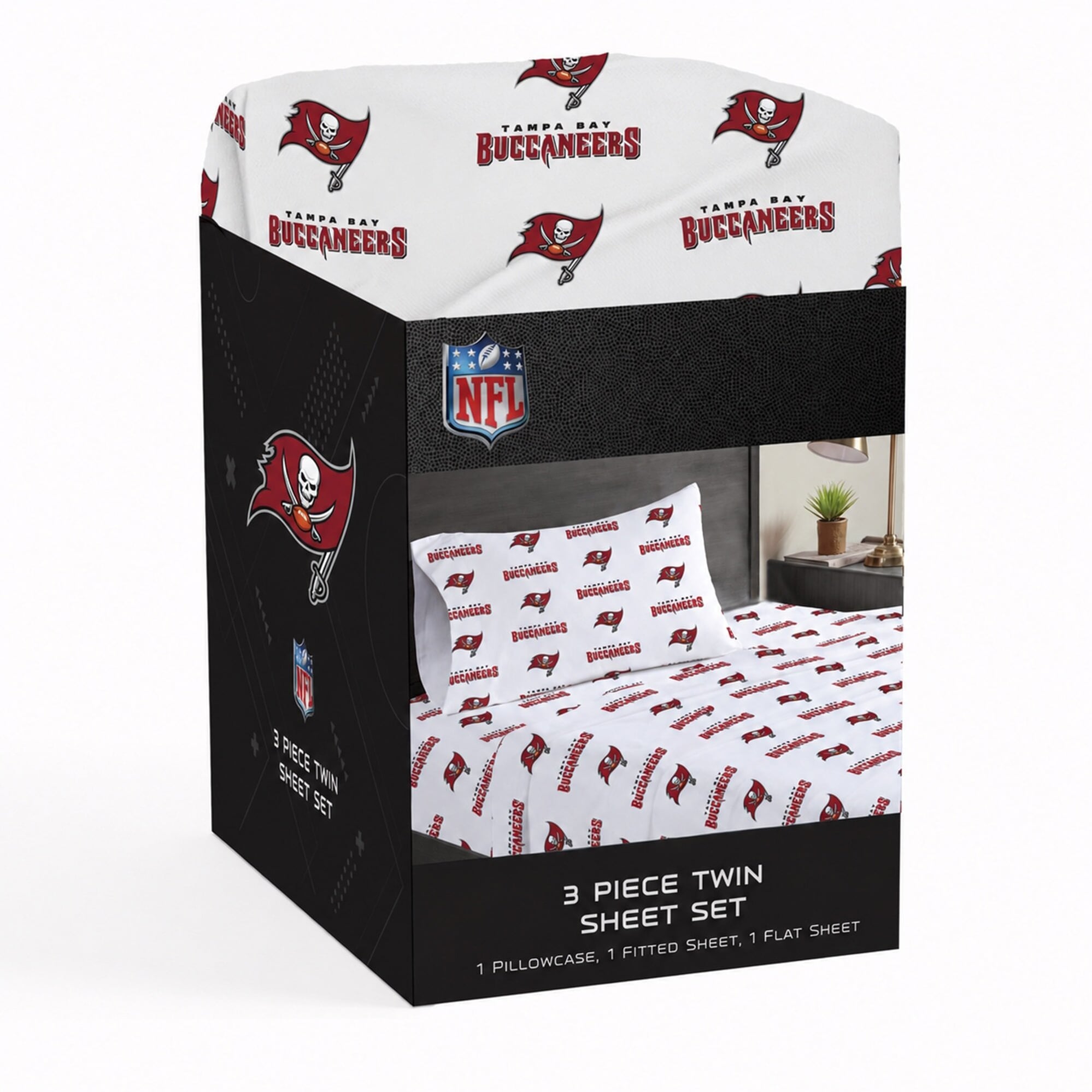 Pegasus Tampa Bay Buccaneers Three-Piece Twin Sheet Set