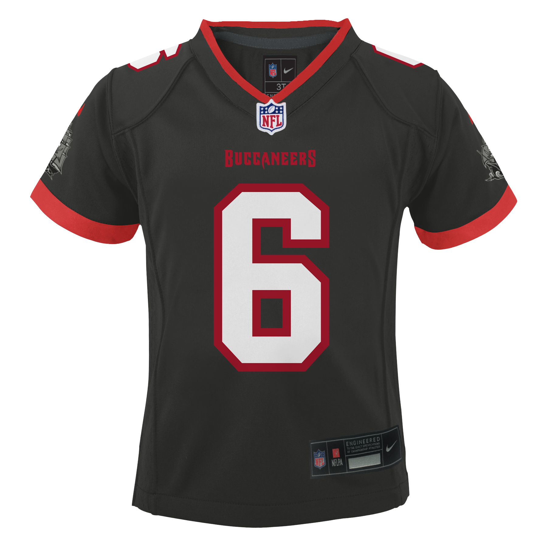 Maillot de jeu Nike Baker Mayfield rouge des Tampa Bay Buccaneers pour enfant d'âge préscolaire