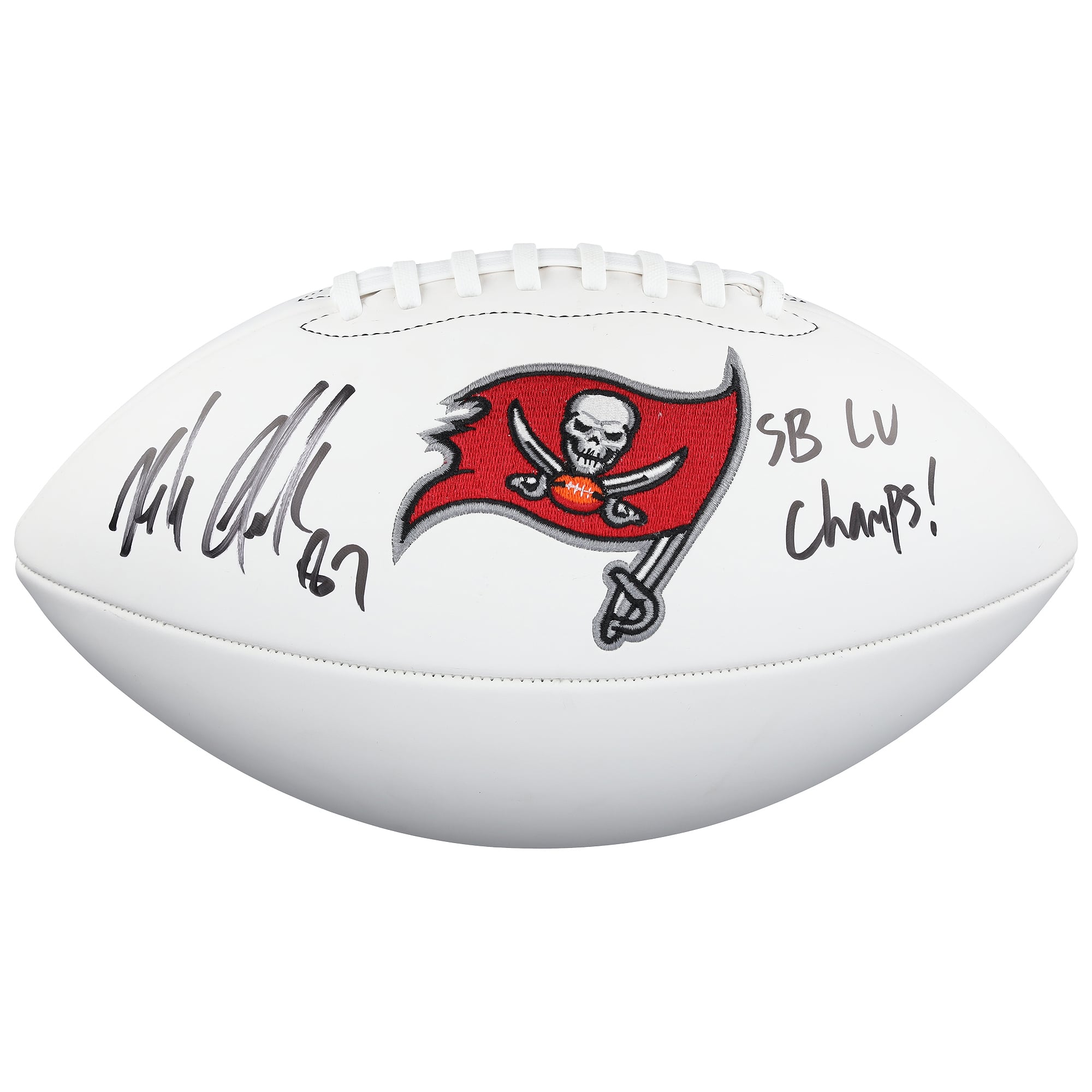 Rob Gronkowski Tampa Bay Buccaneers Autographed Wilson White Panel Football with "SB LV Champs" Inscription
