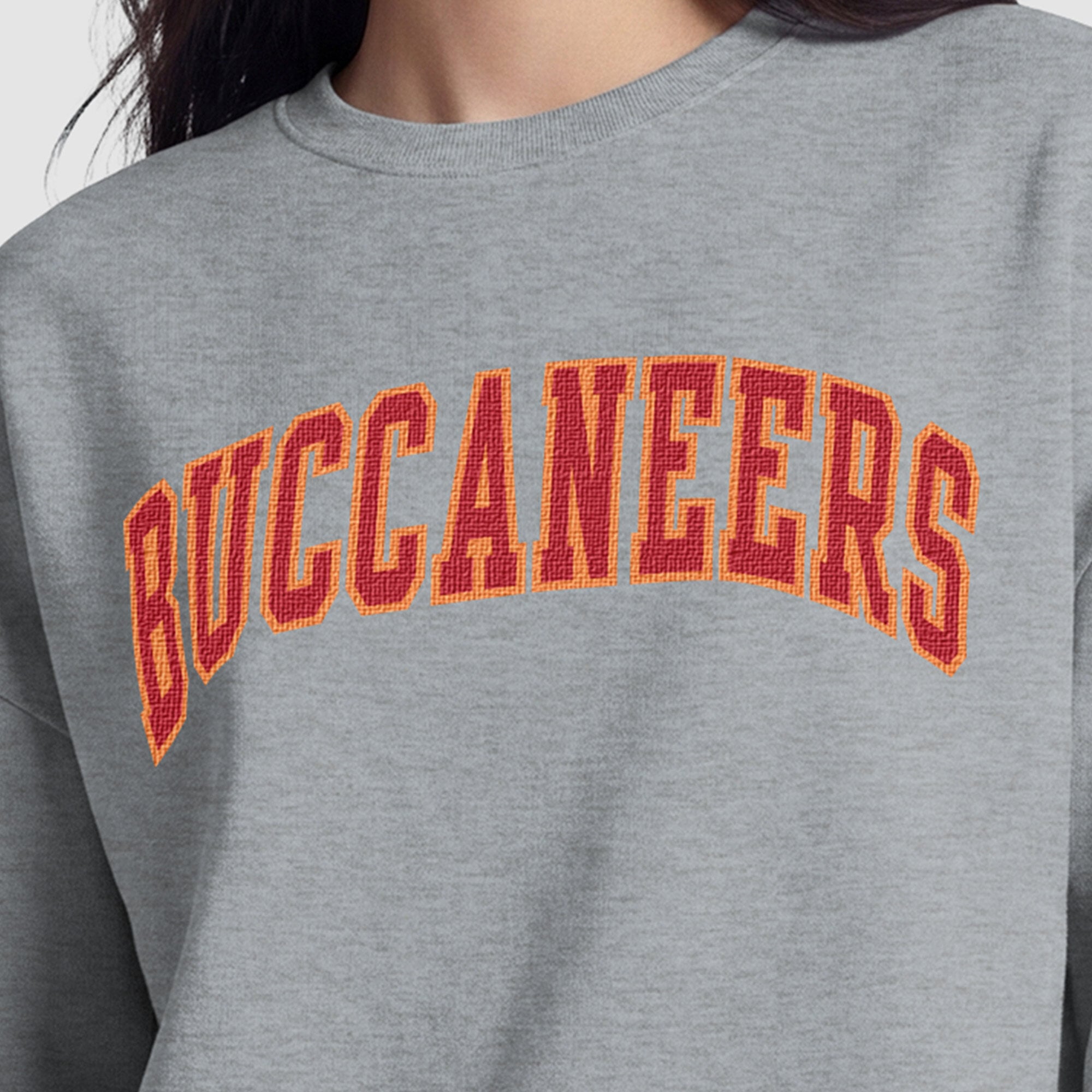Tampa Bay Buccaneers Champion Women's Contrast Lined Sweatshirt - Heather Gray