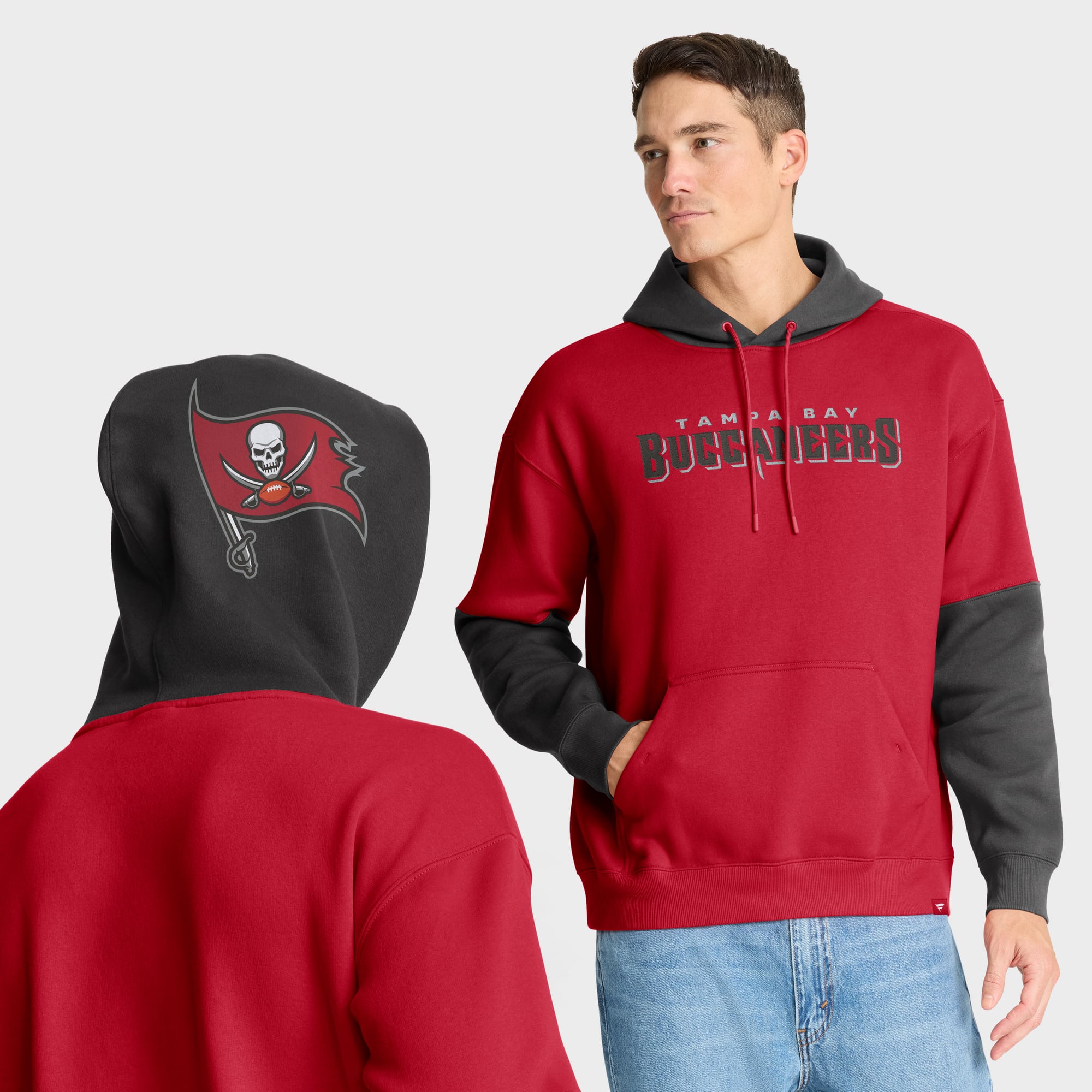 Sweat à Capuche Tampa Bay Buccaneers NFL - Marque Fanatics, Taille 3XL, Gris/rouge - Occasion