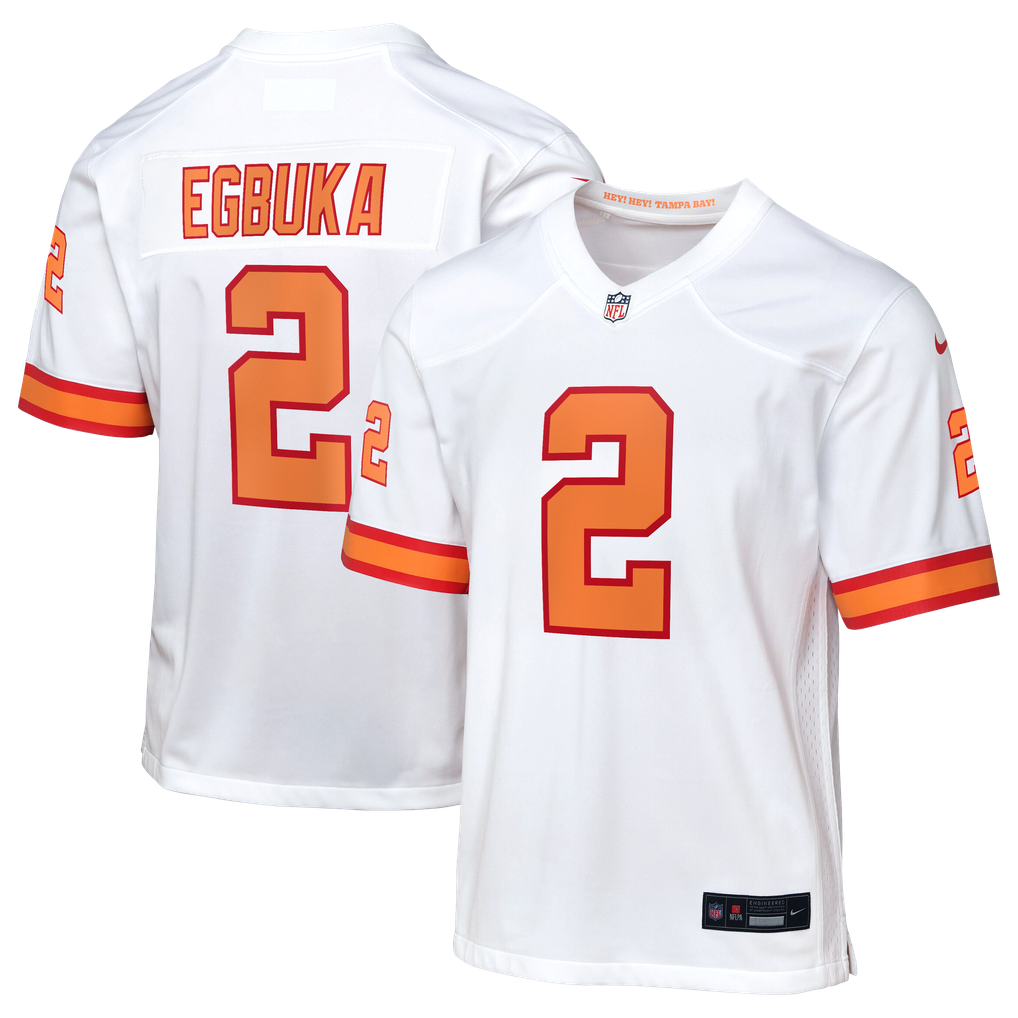 Tampa Bay Buccaneers Nike Game Road Jersey - White - Emeka Egbuka 