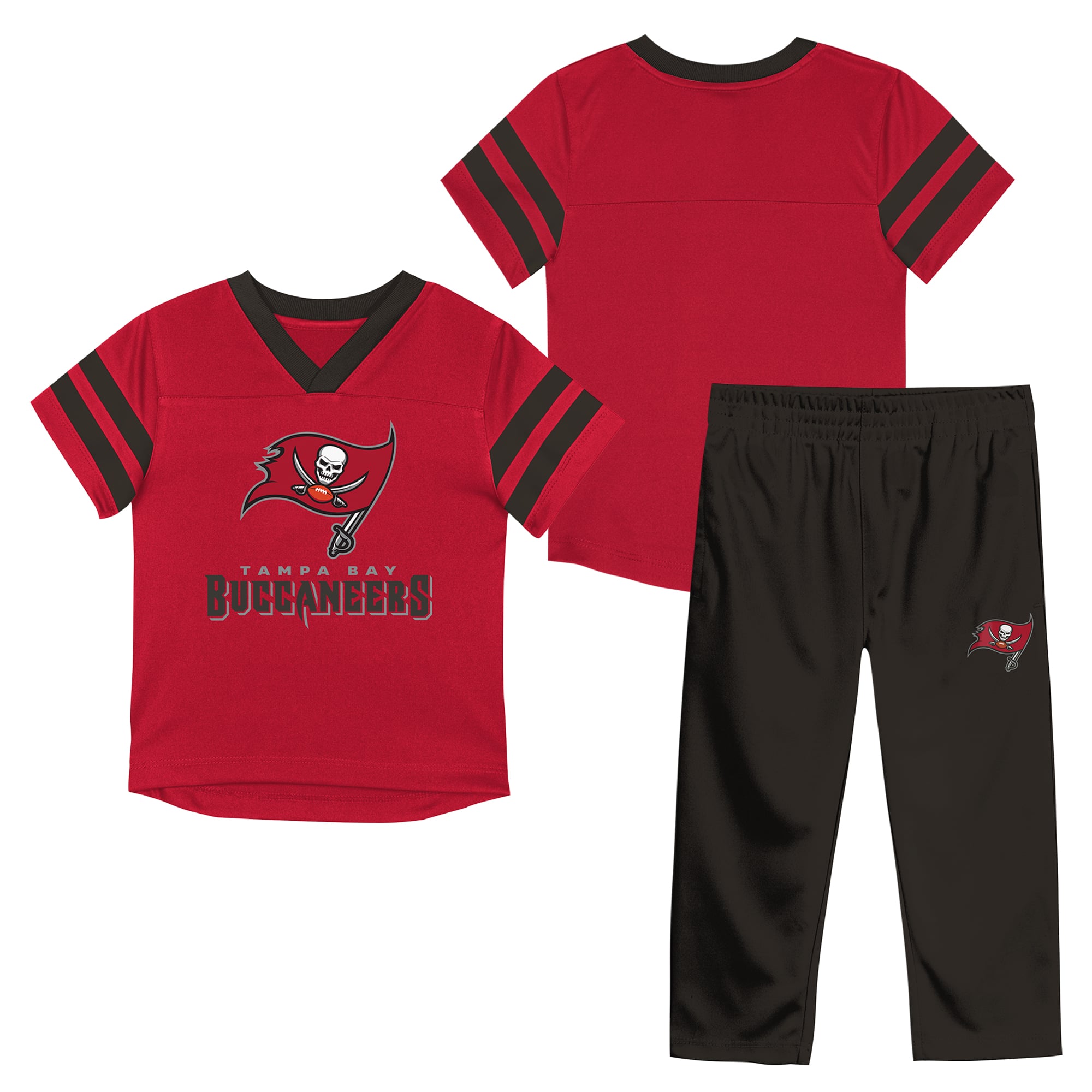 Toddler Outerstuff Red/Pewter Tampa Bay Buccaneers Red Zone Jersey Top & Pants Set