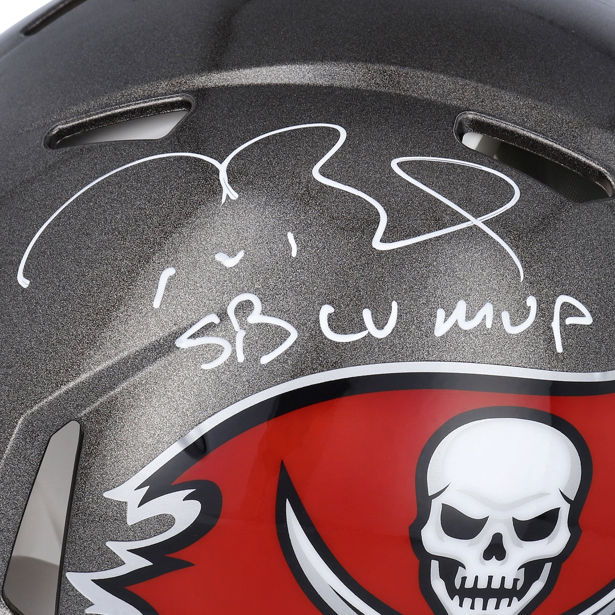Casque Riddell Speed ​​Authentic autographié par Tom Brady des Tampa Bay Buccaneers avec l'inscription « LV MVP »