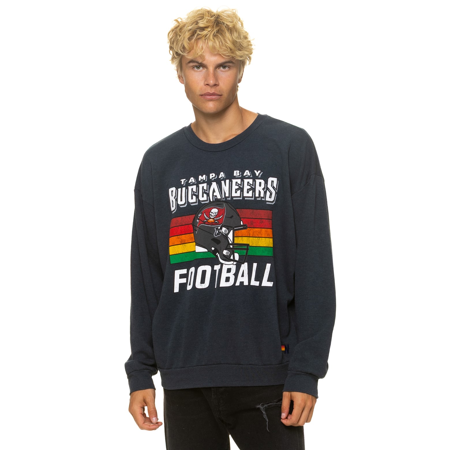 Sweat-shirt unisexe Aviator Nation gris anthracite Tampa Bay Buccaneers, coupe décontractée, en mélange de trois matières.