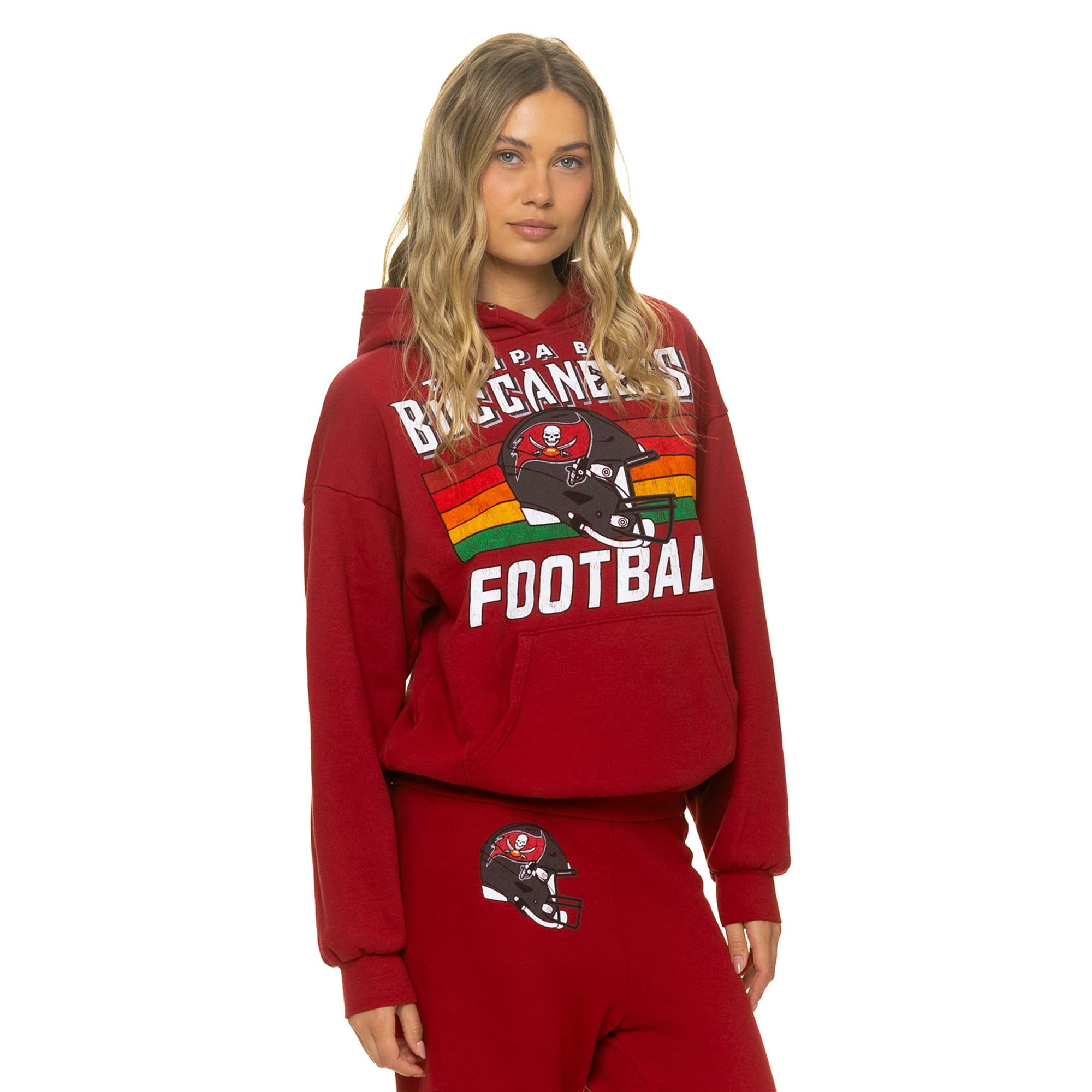 Sweat à capuche unisexe Aviator Nation rouge Tampa Bay Buccaneers, coupe décontractée, en mélange de trois matières.