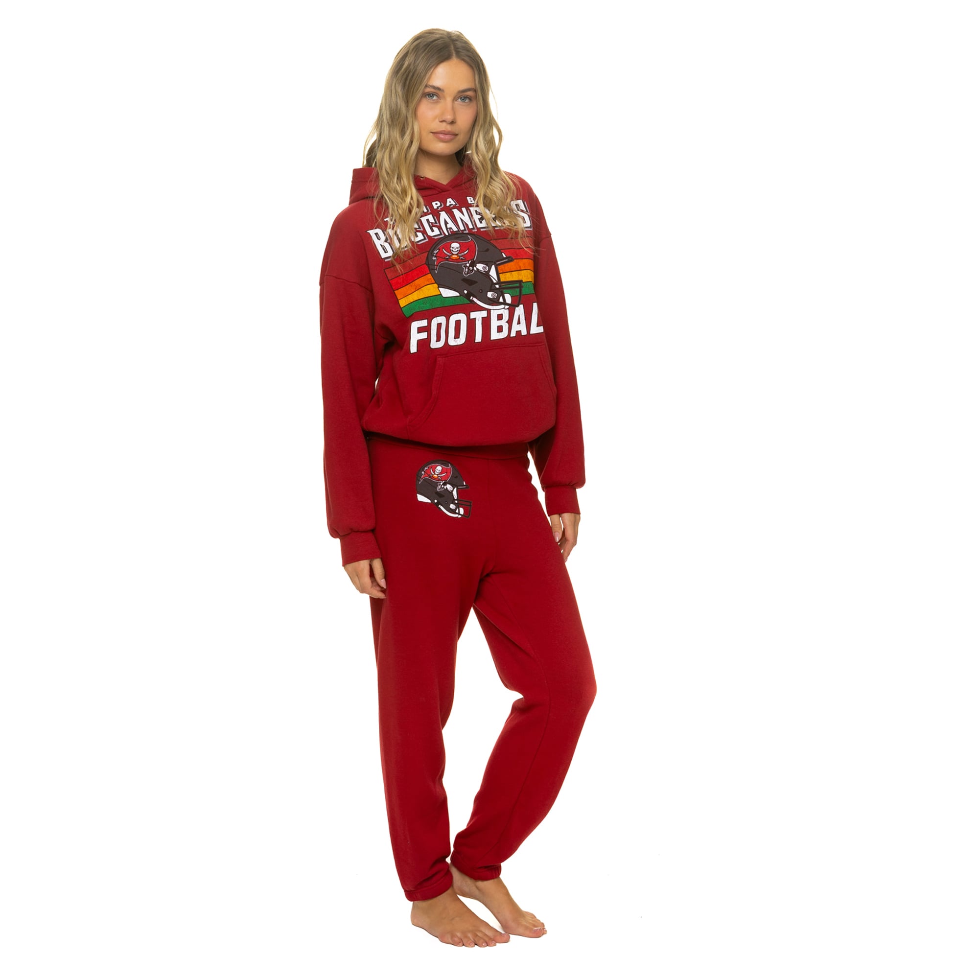 Sweat à capuche unisexe Aviator Nation rouge Tampa Bay Buccaneers, coupe décontractée, en mélange de trois matières.