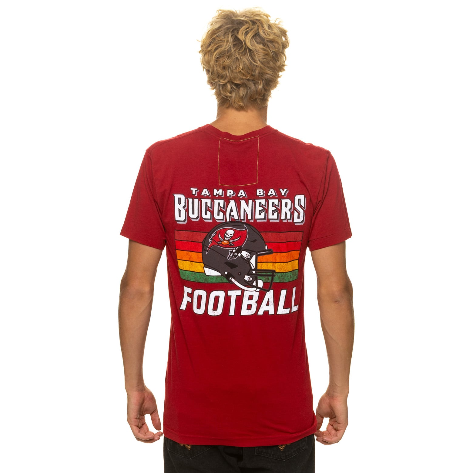 T-shirt unisexe Aviator Nation rouge Tampa Bay Buccaneers en mélange de trois matières