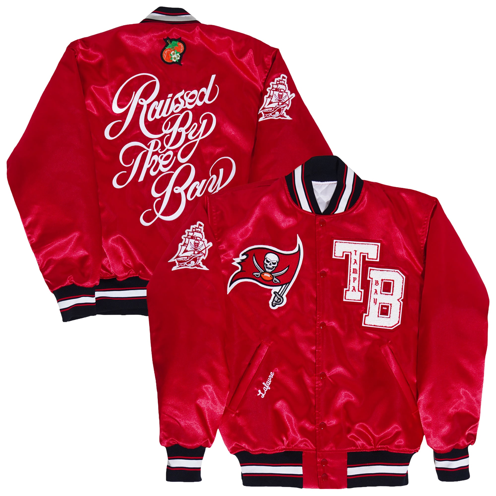 Veste unisexe Lafavre rouge Tampa Bay Buccaneers en satin à boutons-pression