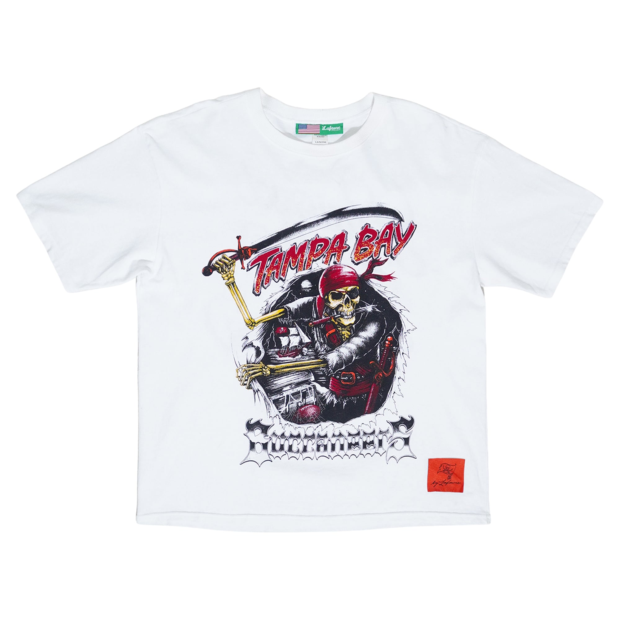 T-shirt unisexe Lafavre White Tampa Bay Buccaneers Jolly Roger