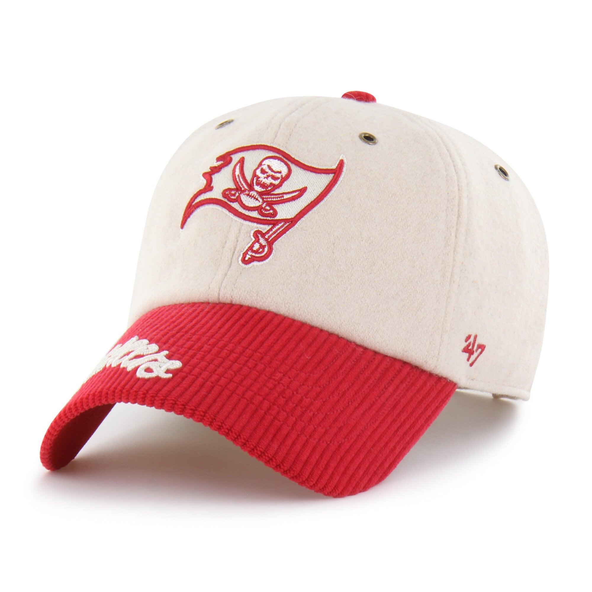Women's '47 Natural/Red Tampa Bay Buccaneers Rope Script Clean Up Adjustable Hat