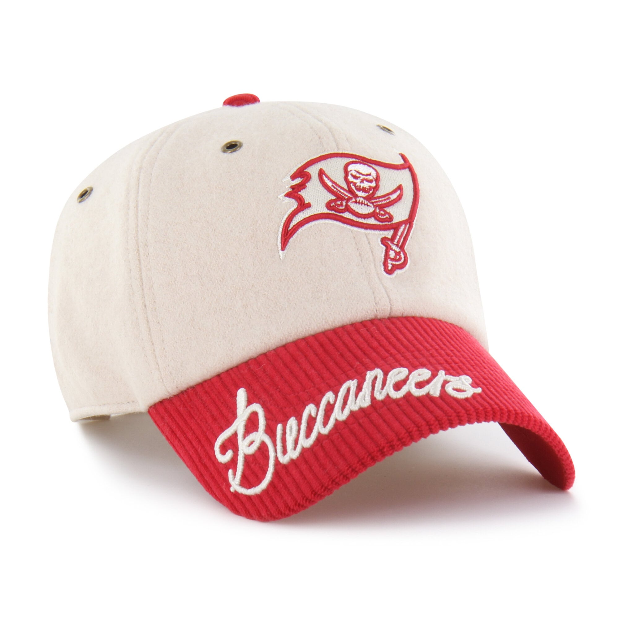 Women's '47 Natural/Red Tampa Bay Buccaneers Rope Script Clean Up Adjustable Hat