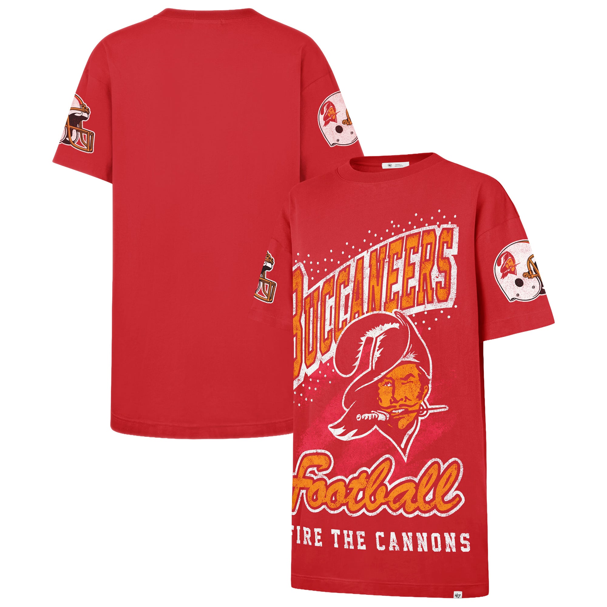 Women's '47  Red Tampa Bay Buccaneers Oversized Gemstone Swash T-Shirt Dress