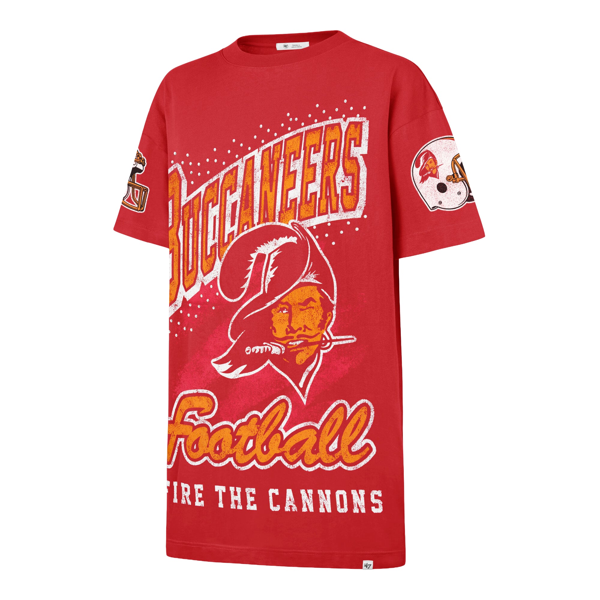 Women's '47  Red Tampa Bay Buccaneers Oversized Gemstone Swash T-Shirt Dress