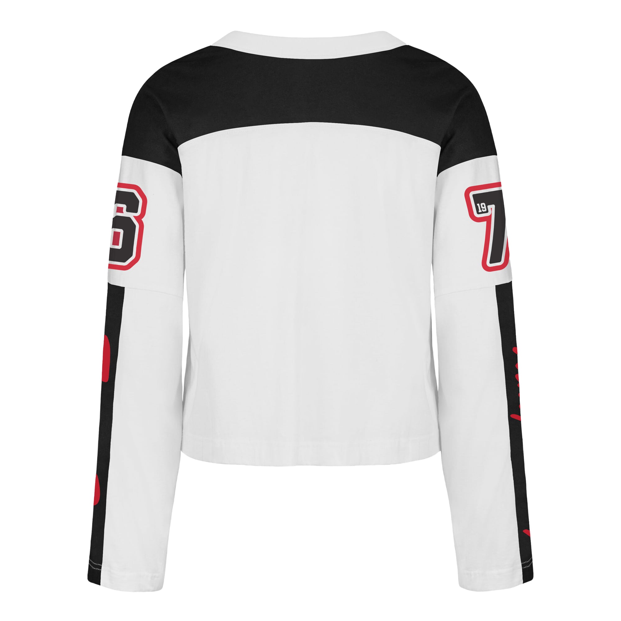 T-shirt à manches longues et col en V blanc Tampa Bay Buccaneers pour femme, modèle '47 Exclamation Metro