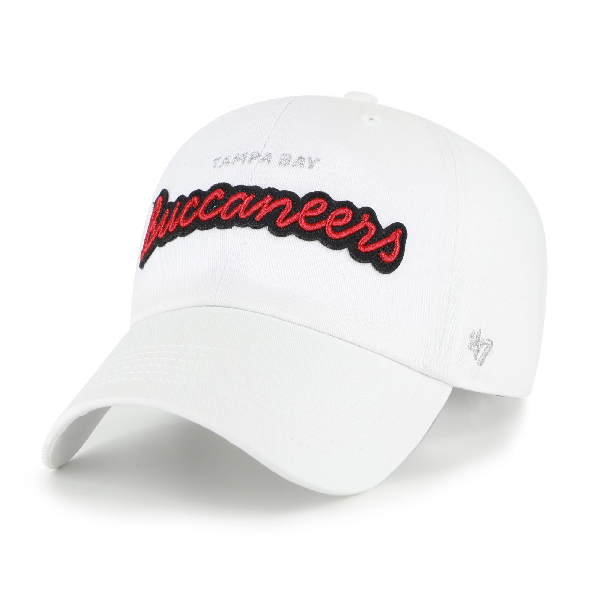 Women's '47  White Tampa Bay Buccaneers Trendy Script Clean Up Adjustable Hat