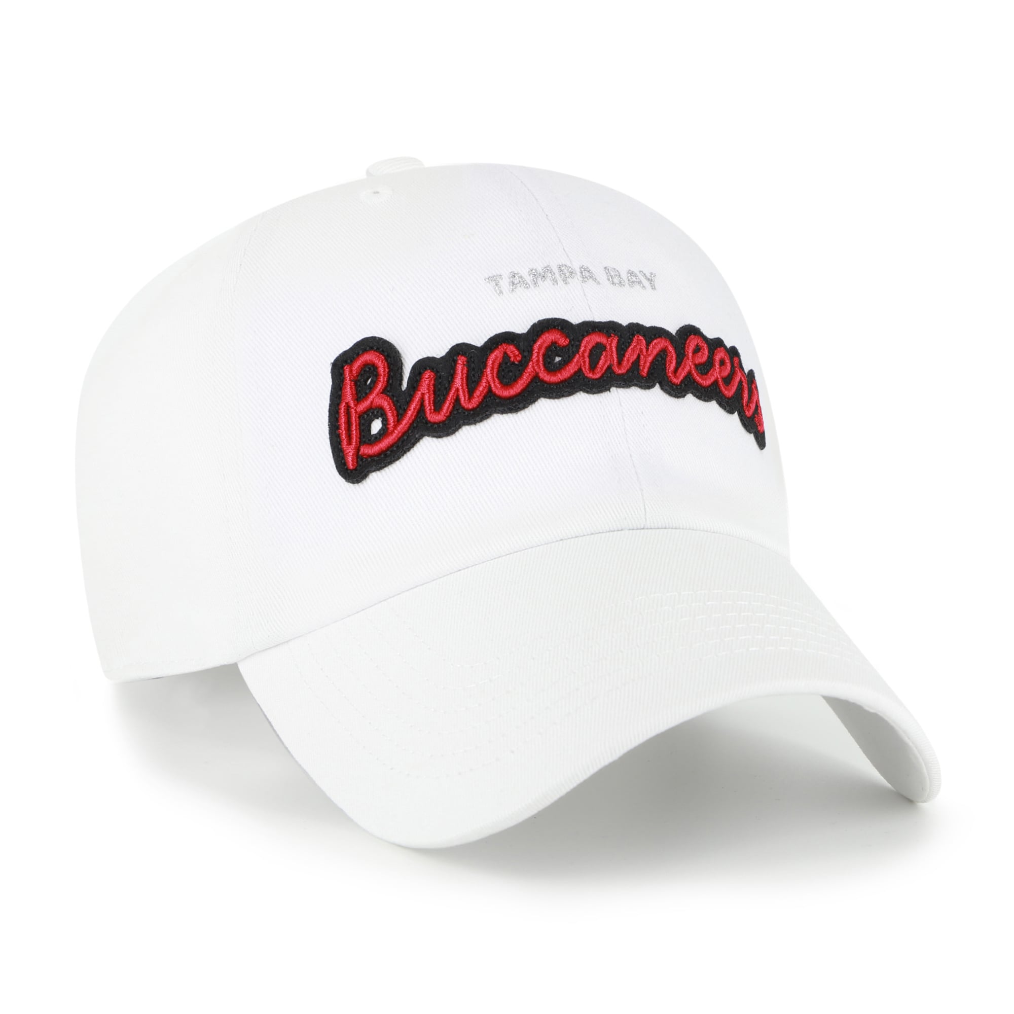 Women's '47  White Tampa Bay Buccaneers Trendy Script Clean Up Adjustable Hat