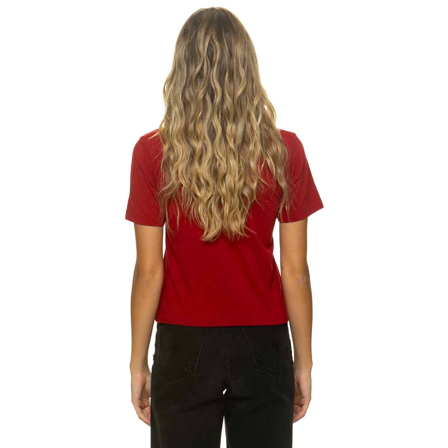 T-shirt Aviator Nation rouge Tampa Bay Buccaneers pour femme, coupe carrée, style boyfriend, en mélange de trois matières
