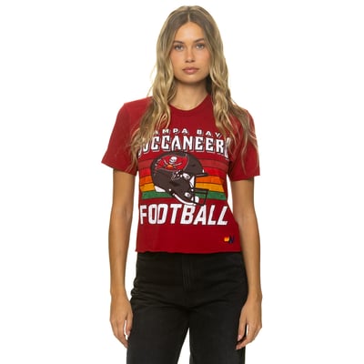 Tampa Bay Buccaneers Aviator Nation Women's Boxy Boyfriend Tri-Blend T-Shirt - Red