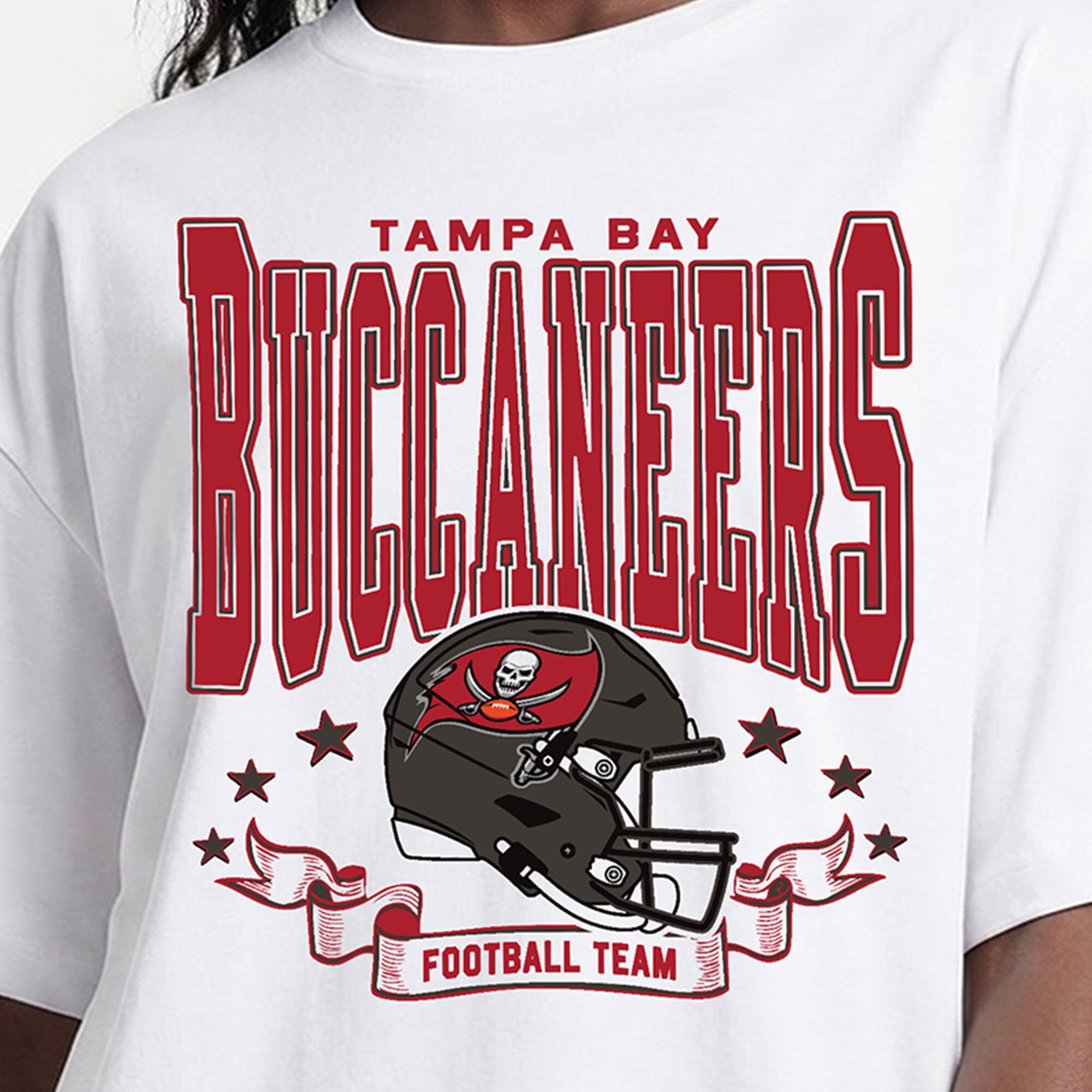 T-shirt oversize blanc Champion Tampa Bay Buccaneers pour femmes