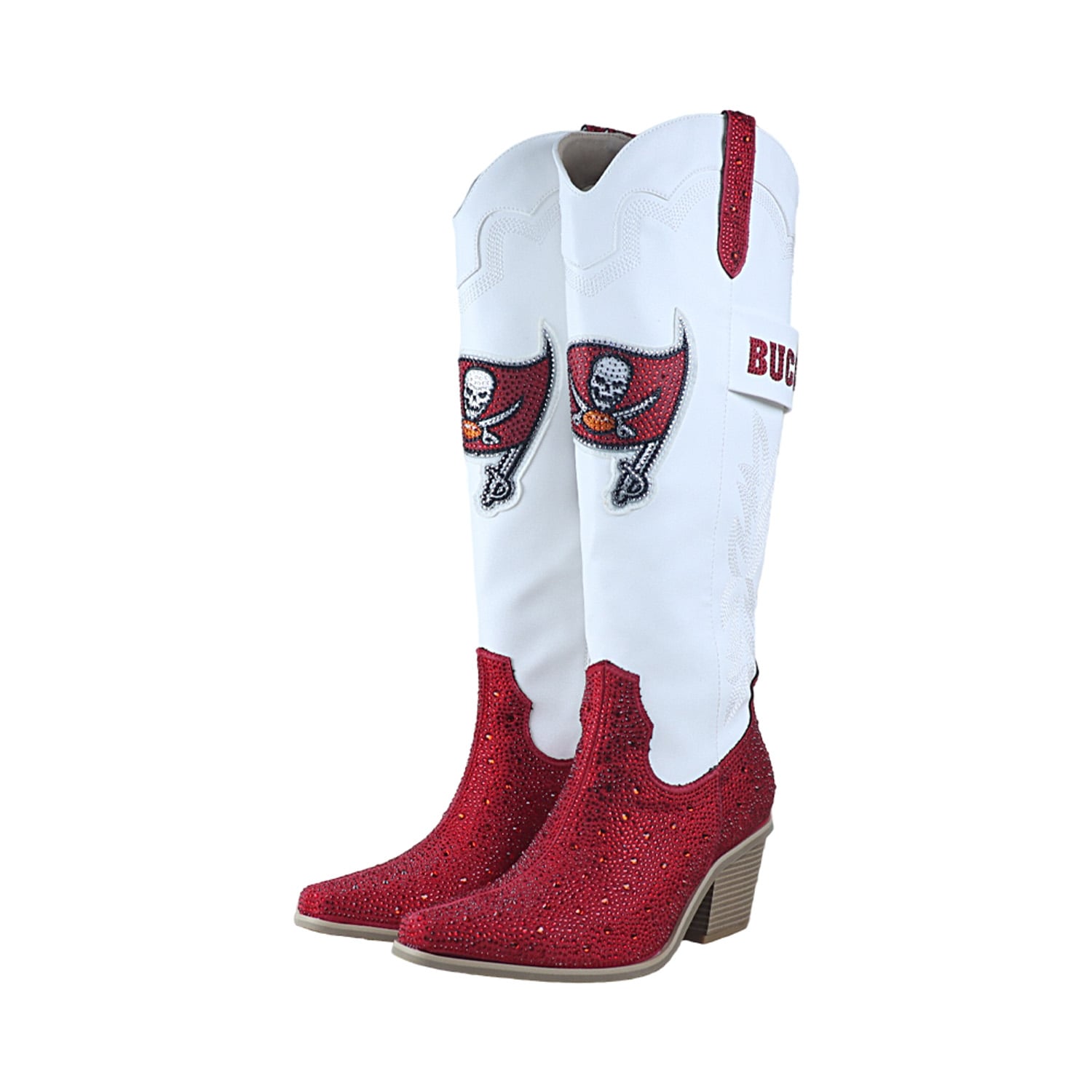 Bottes de cowboy FABGATING pour femmes par Cuce White Tampa Bay Buccaneers Crystal