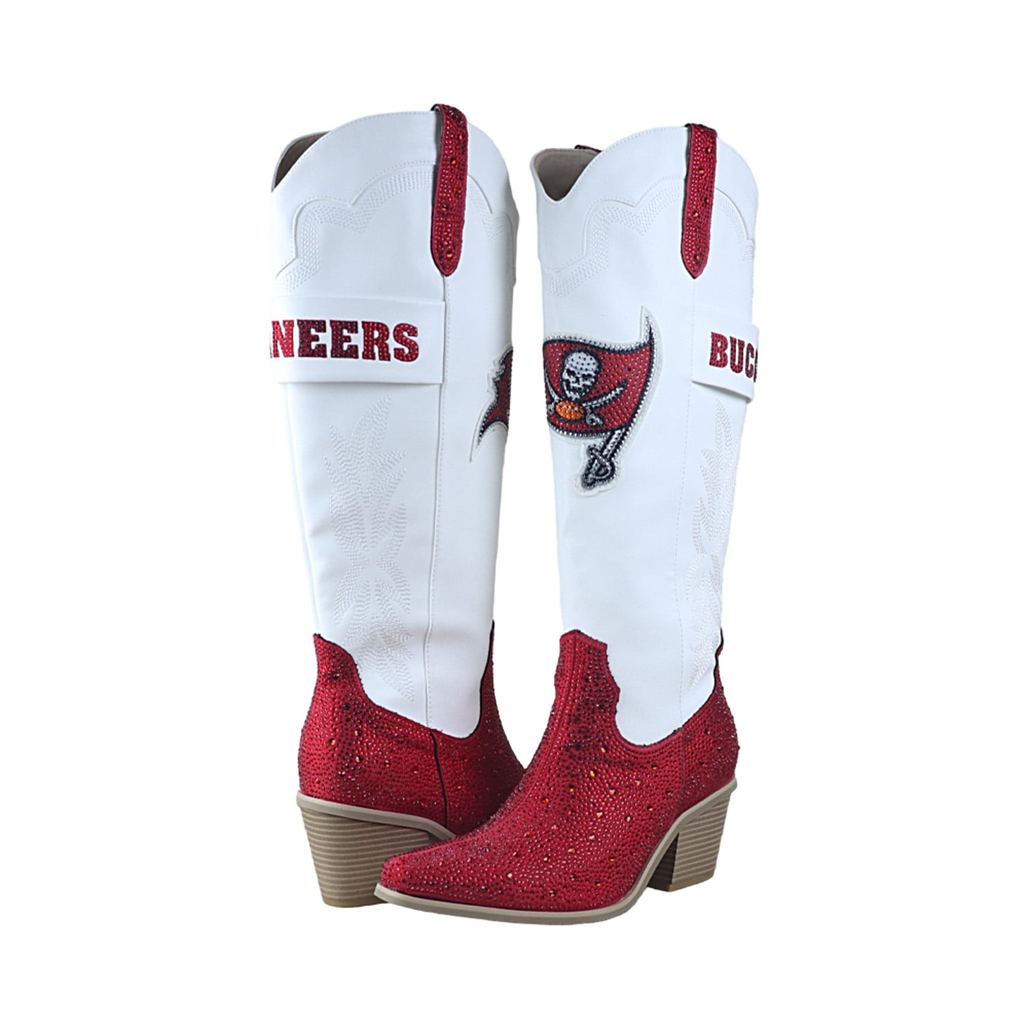 Bottes de cowboy FABGATING pour femmes par Cuce White Tampa Bay Buccaneers Crystal