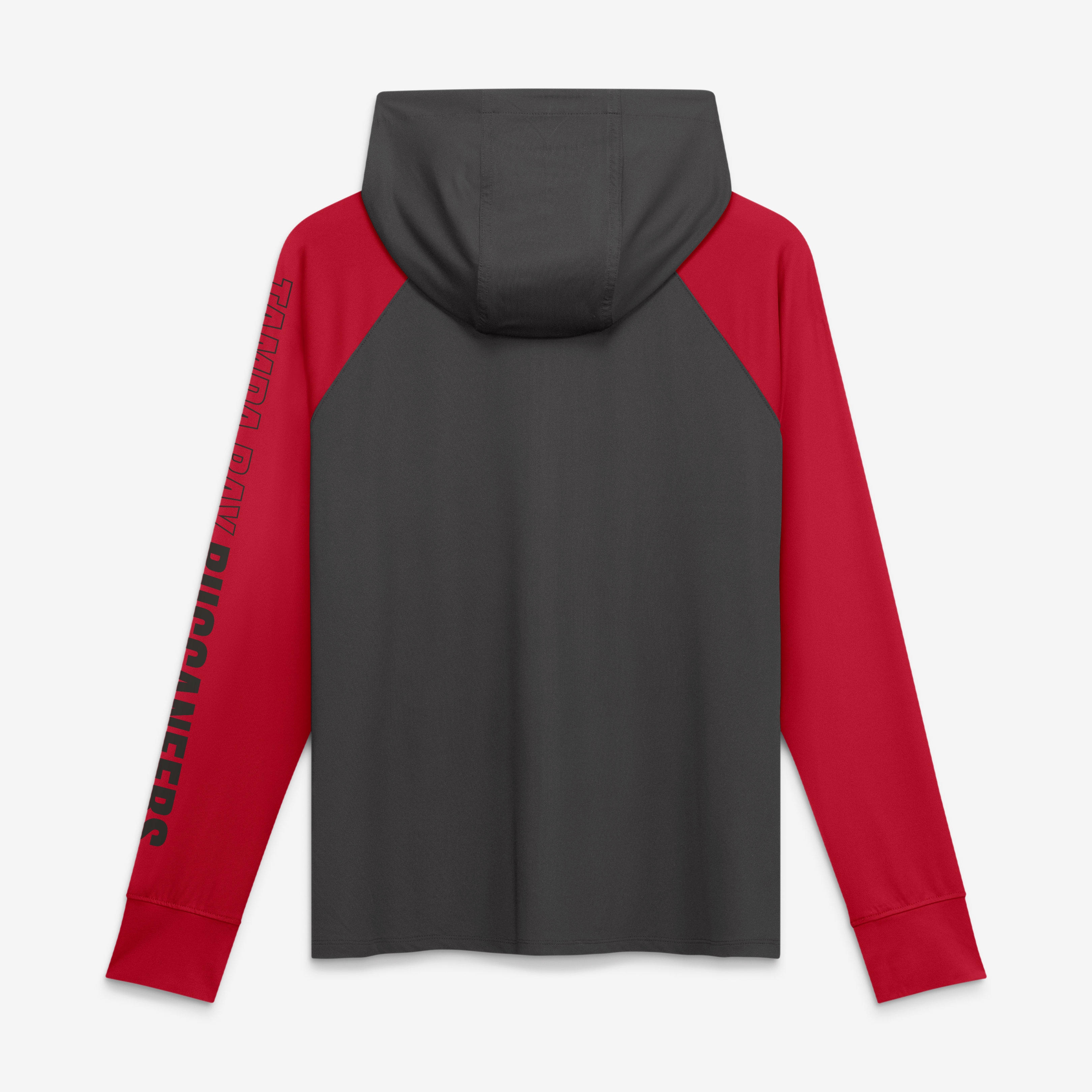 Women's Fanatics Gray/Red Tampa Bay Buccaneers Cornerback Blitz​ Raglan Full-Zip Hoodie