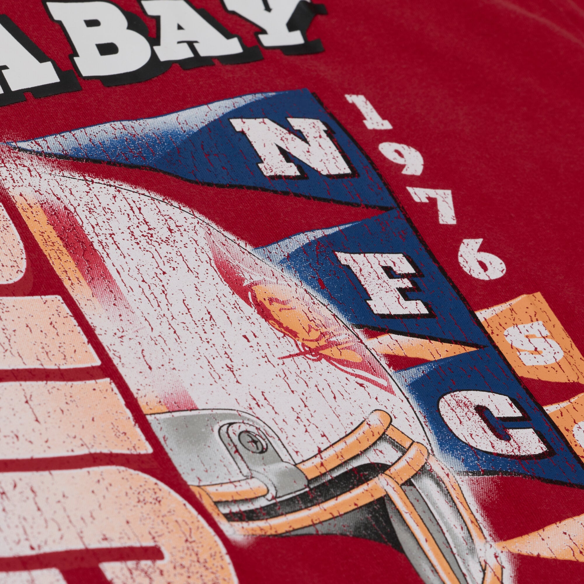 Women's Mitchell & Ness Red Tampa Bay Buccaneers Street Graphic Boxy Cropped T-Shirt