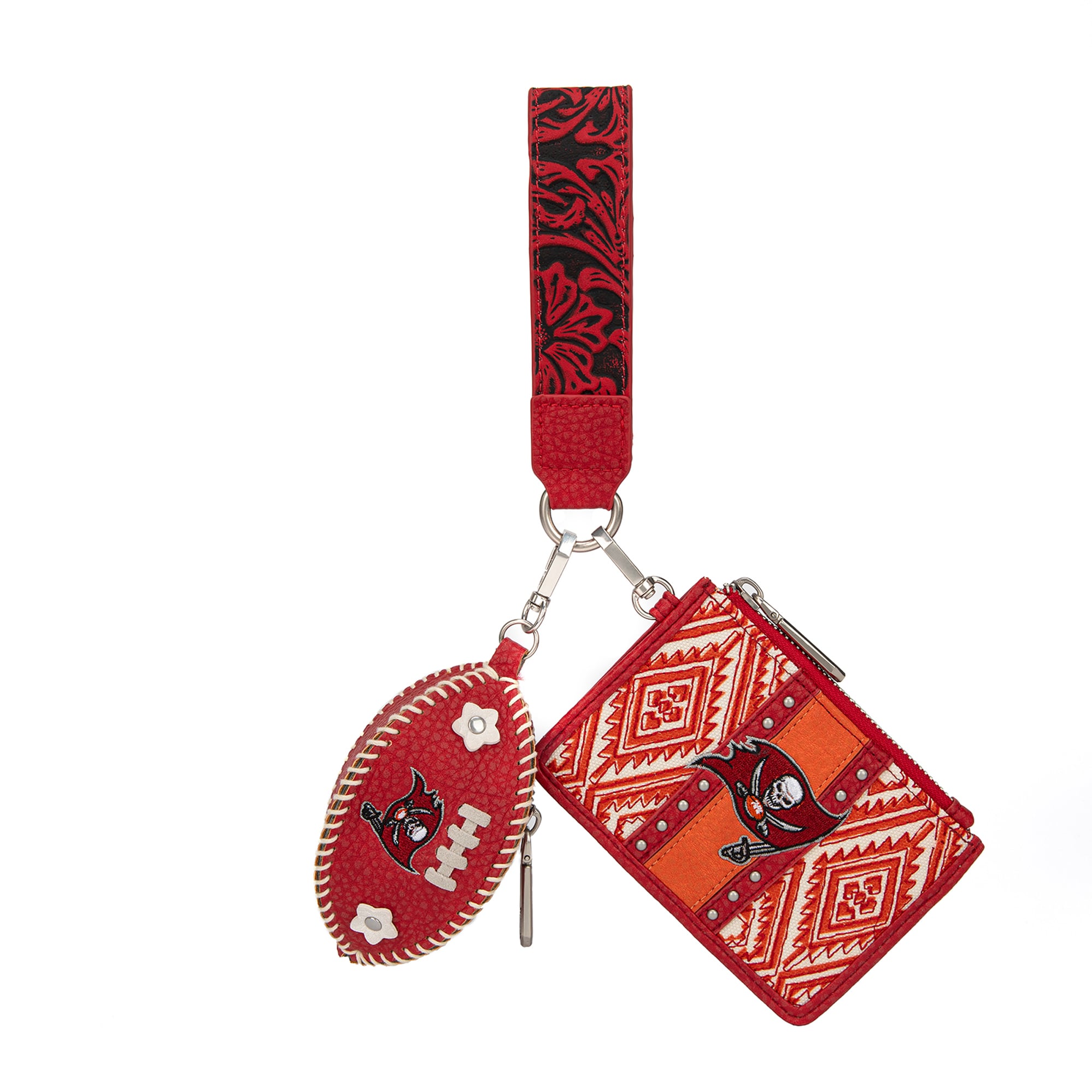 Portefeuille et bracelet porte-clés football Montana West Tampa Bay Buccaneers pour femme