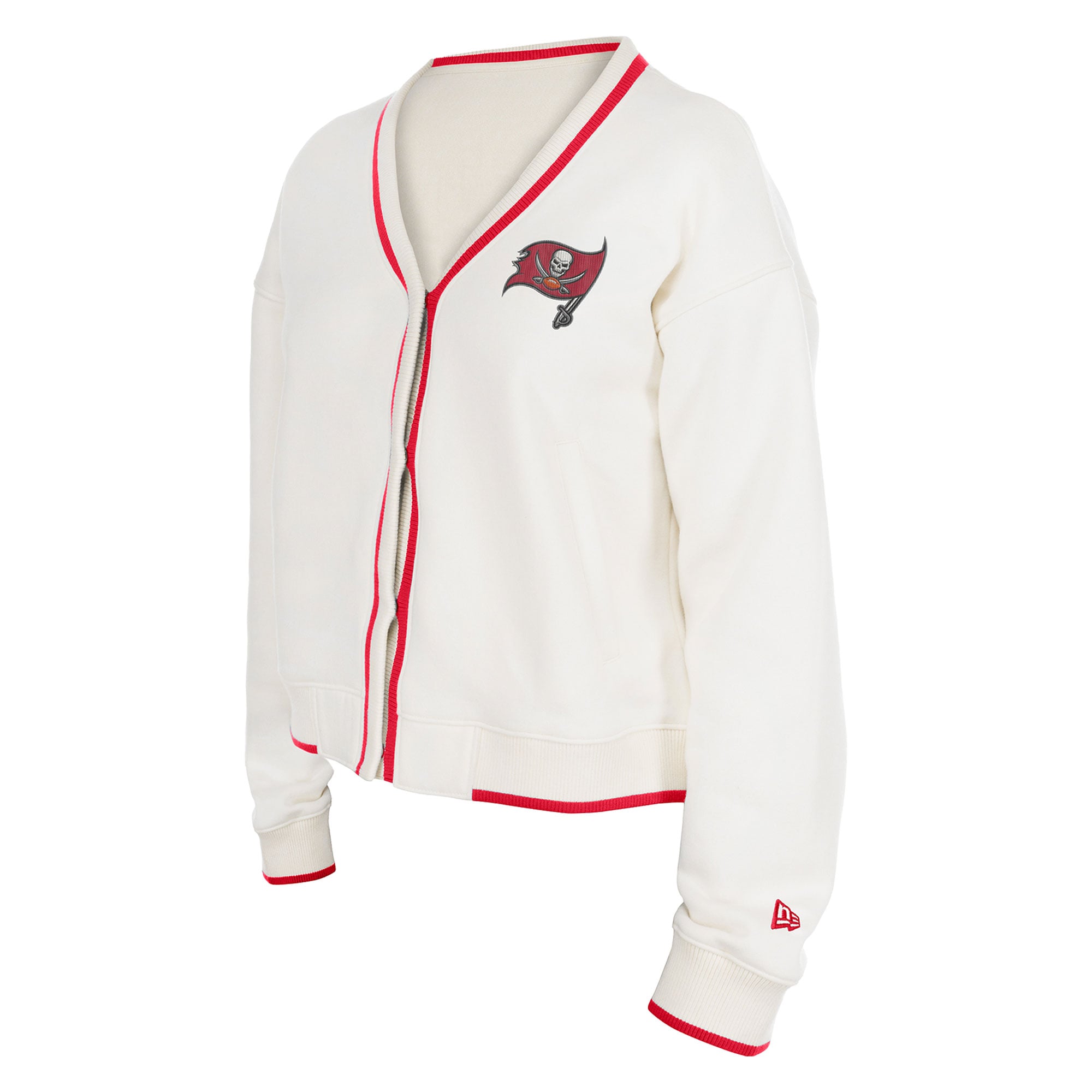 Gilet sport New Era crème pour femme, modèle Tampa Bay Buccaneers.