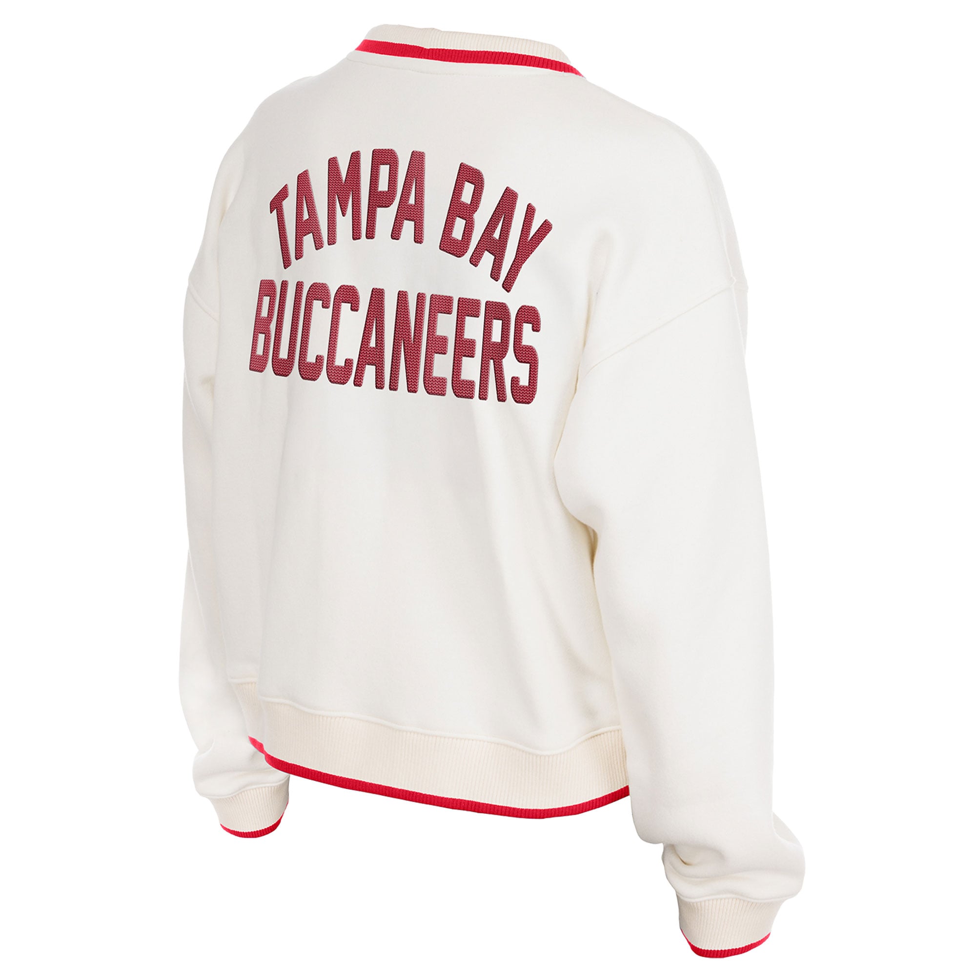 Gilet sport New Era crème pour femme, modèle Tampa Bay Buccaneers.