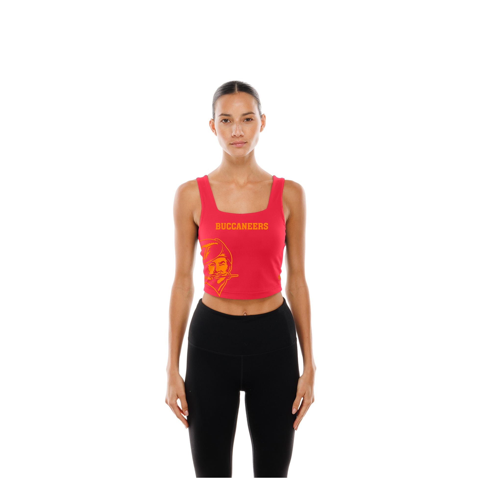 Débardeur court réversible New Era orange/rouge Tampa Bay Buccaneers pour femme