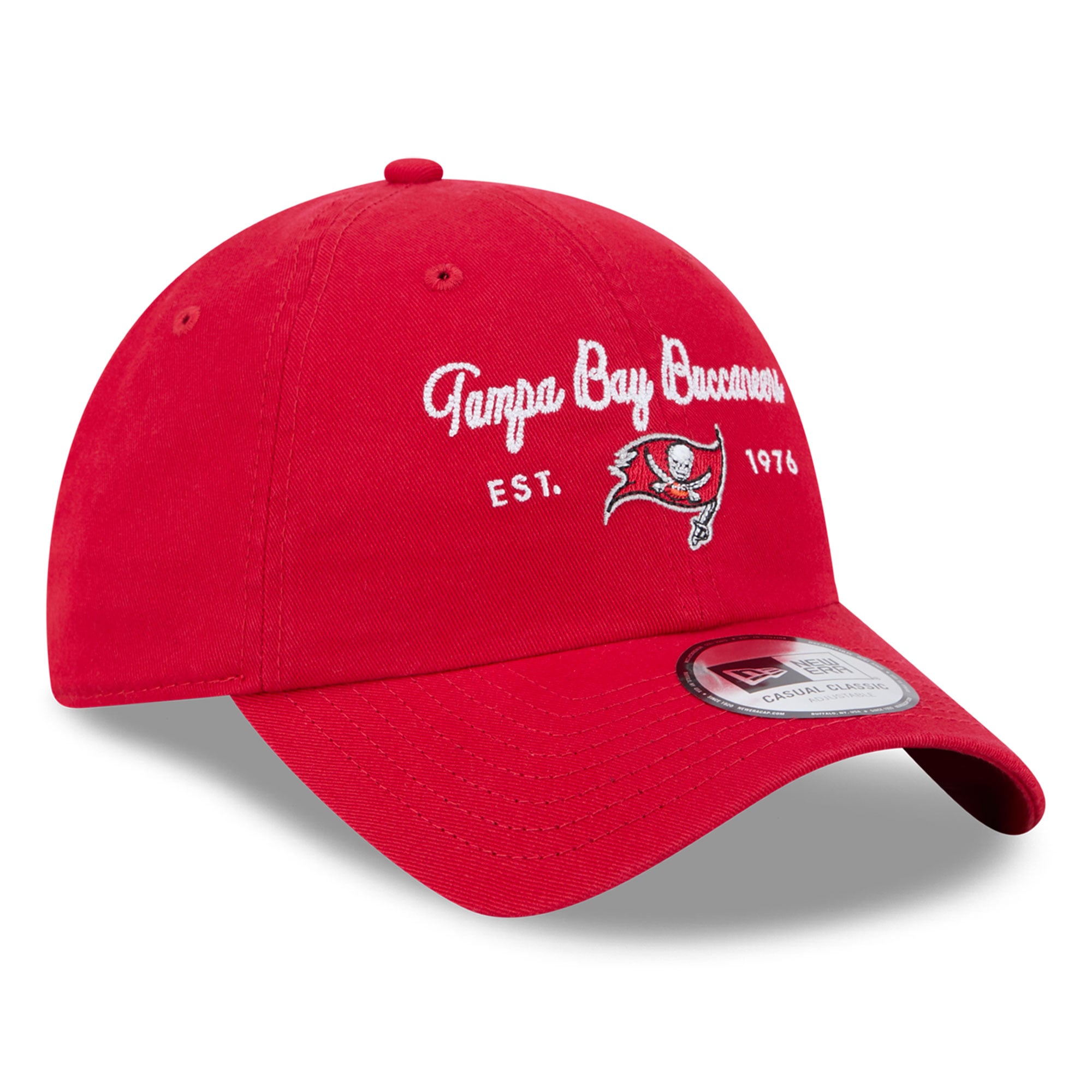 Casquette New Era rouge Tampa Bay Buccaneers pour femme, style classique décontracté et ajustable